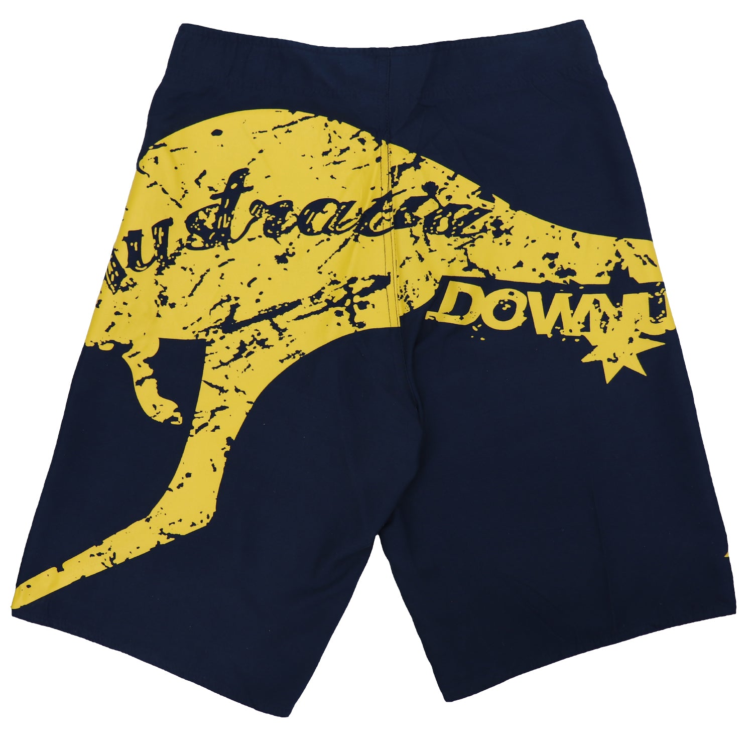 Men's Adult Board Shorts Australia Day Kangaroo Down Under Souvenir Beach Wear, Navy/Yellow, L Secondary image