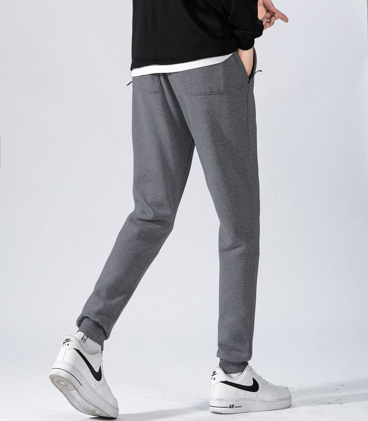 Men's Fleece Slim Trackpant Sport Joggers w Zipped Pockets Gym Casucal Trousers, Dark Grey, S Secondary image