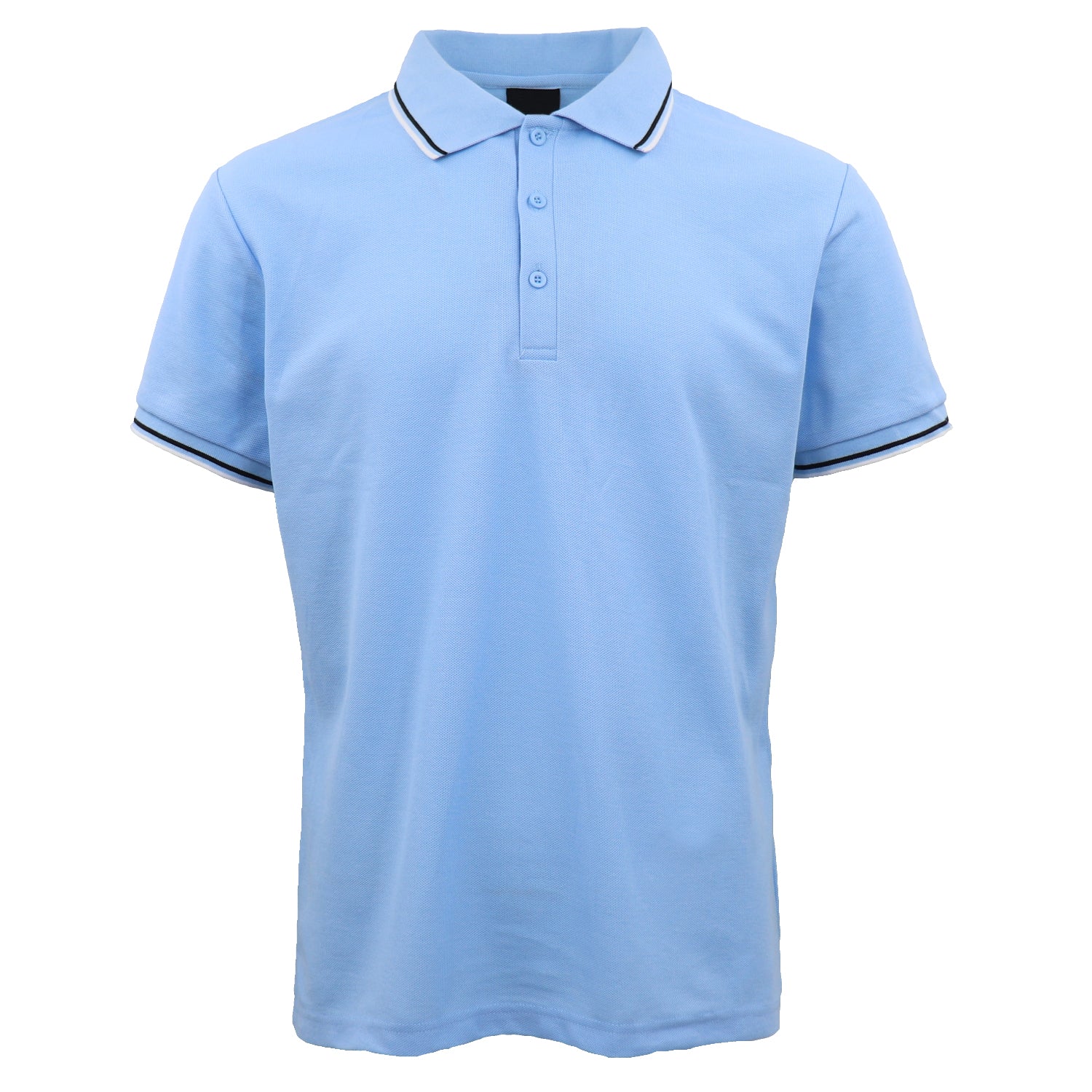 Men's Unisex Polo Shirts Basic Plain Breathable Tops Cotton Cascual Sport Shorts, Blue, 2XL Main image