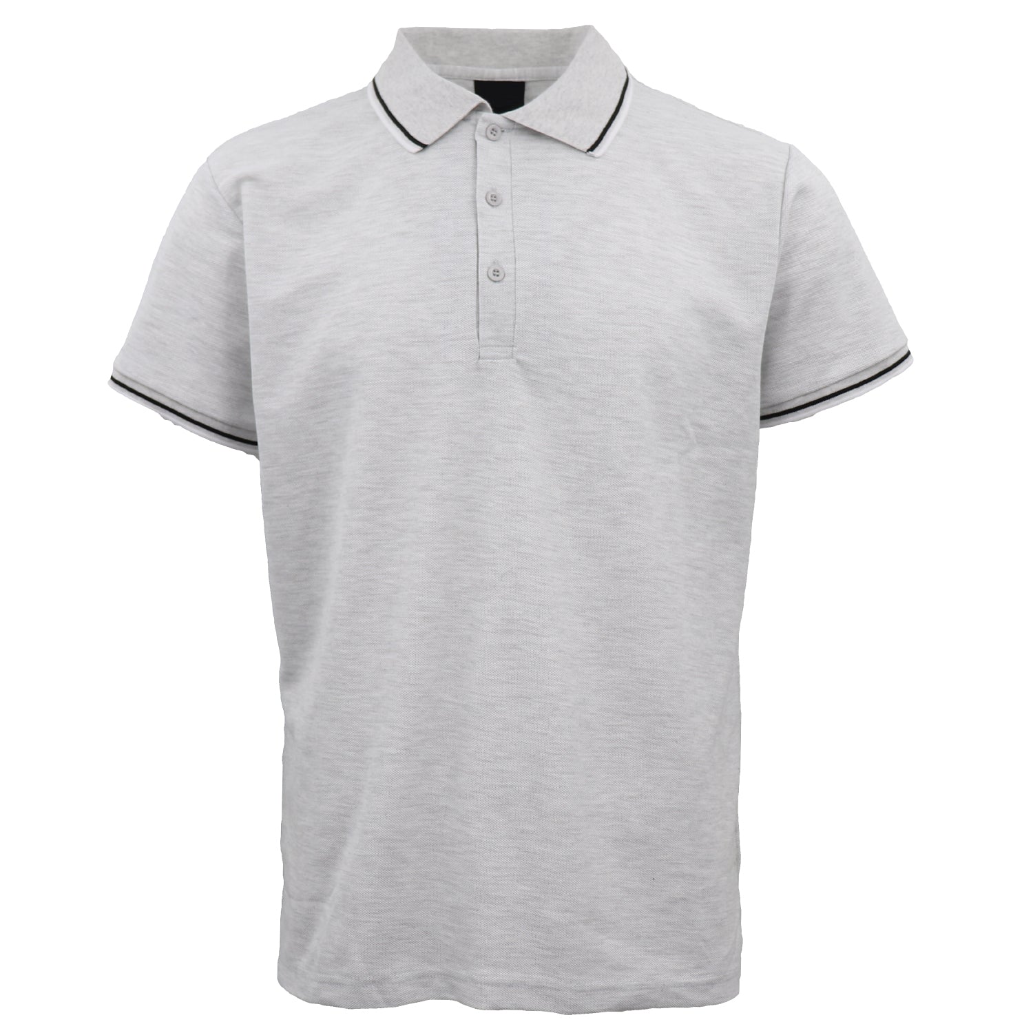 Men's Unisex Polo Shirts Basic Plain Breathable Tops Cotton Cascual Sport Shorts, Light Grey, XL Main image