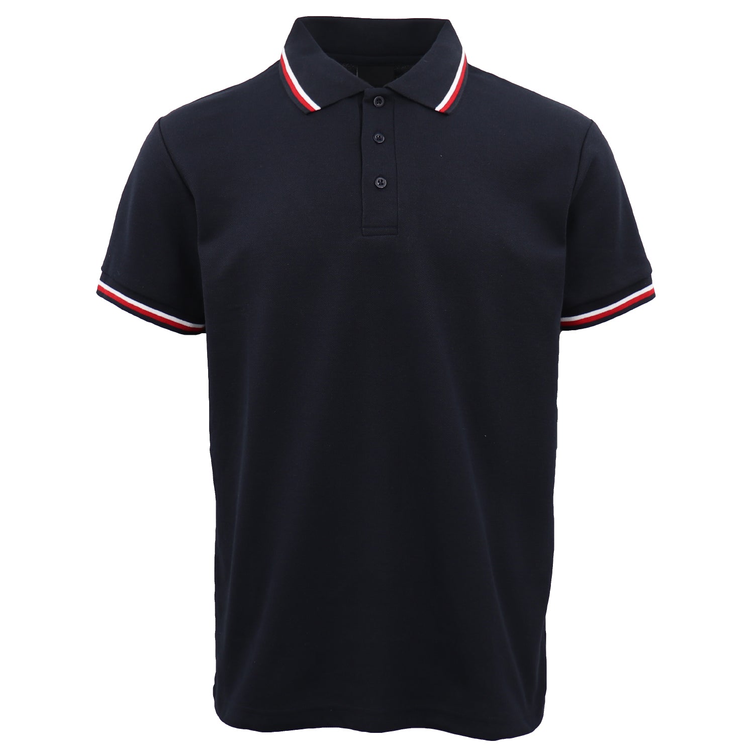 Men's Unisex Polo Shirts Basic Plain Breathable Tops Cotton Cascual Sport Shorts, Navy, 2XL Main image