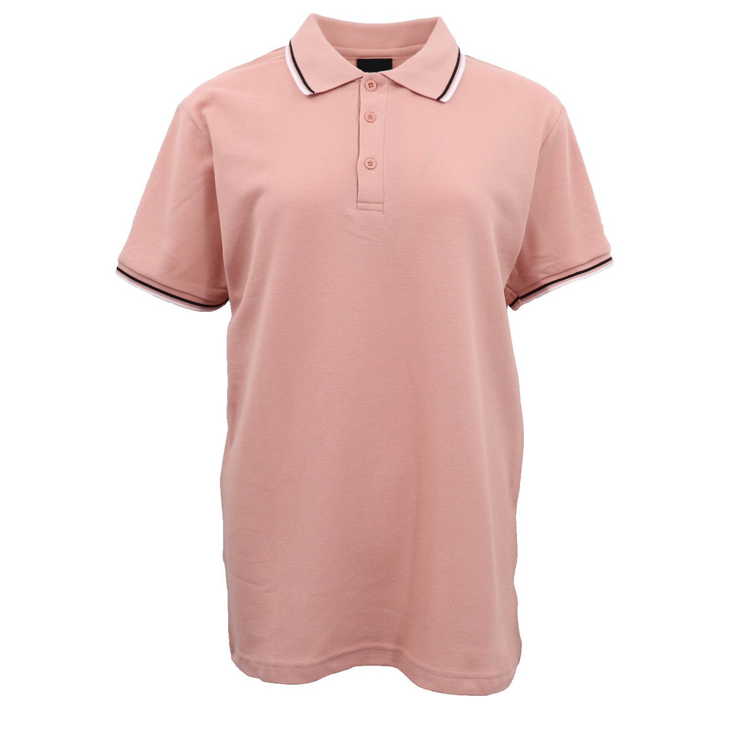 Men's Unisex Polo Shirts Basic Plain Breathable Tops Cotton Cascual Sport Shorts, Pink, XL Main image