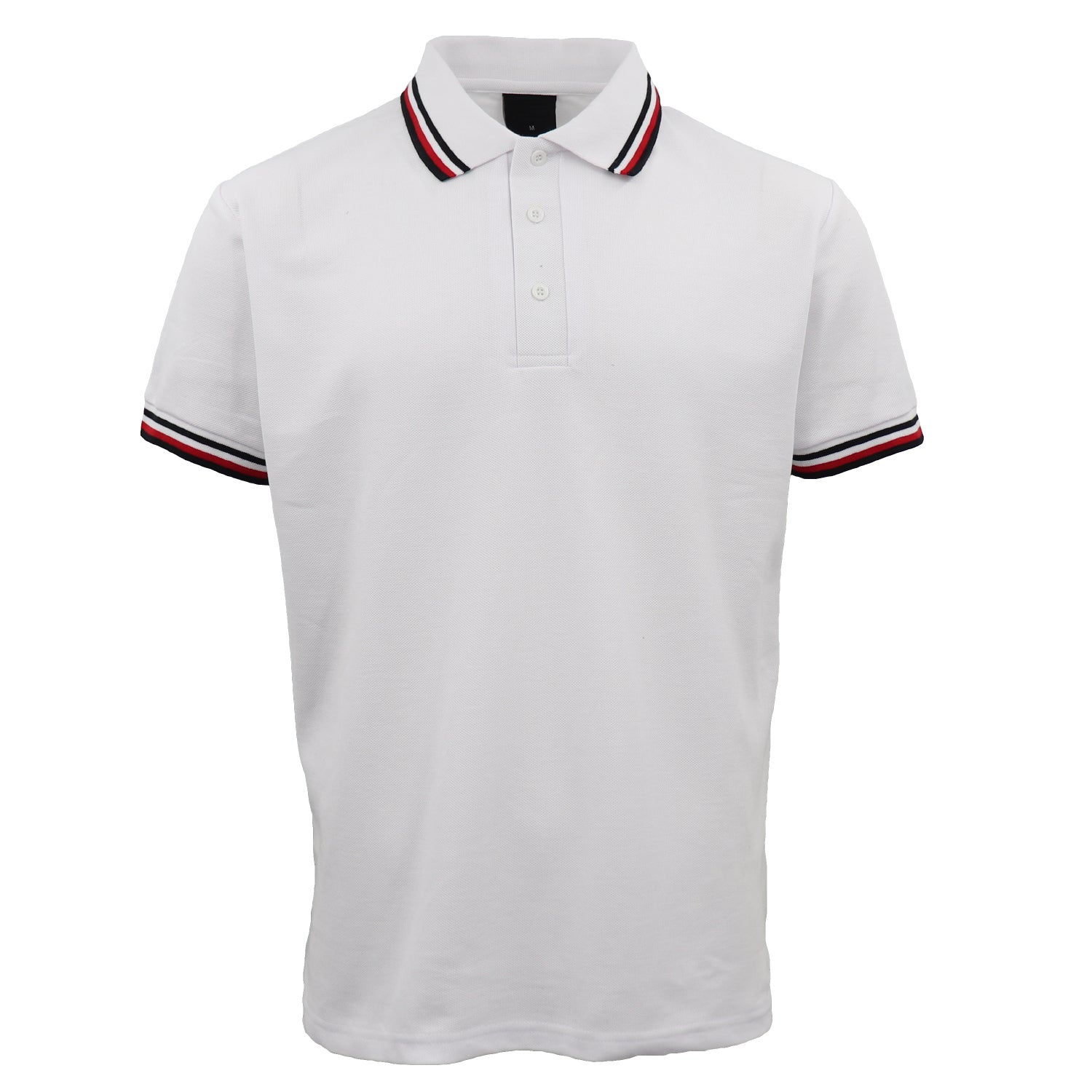 Men's Unisex Polo Shirts Basic Plain Breathable Tops Cotton Cascual Sport Shorts, White, M Main image