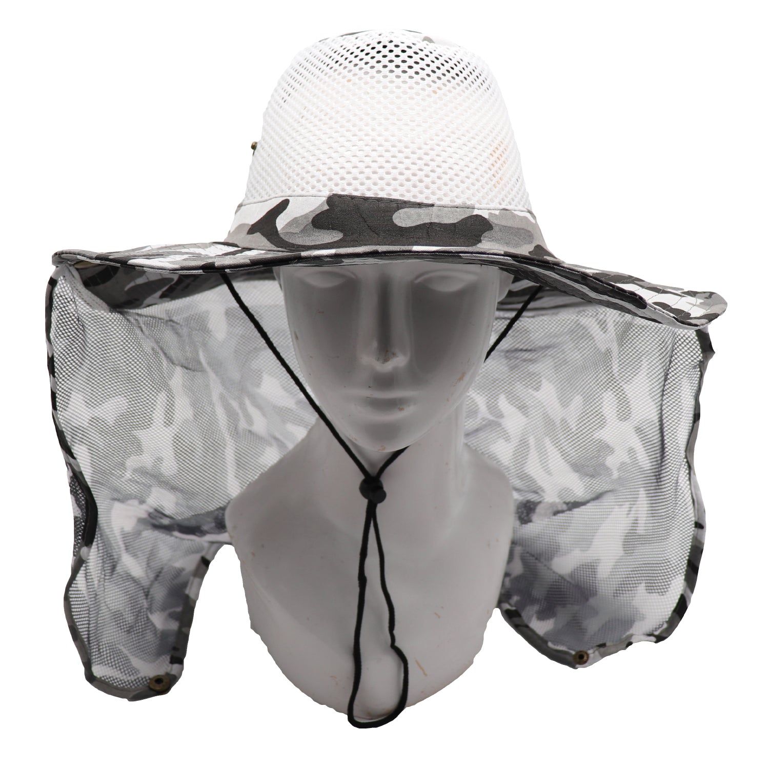 Bucket Flap Boonie Slouch Hat Wide Brim Mesh Crown Neck UV Protect Breathable, Arctic Camo Main image