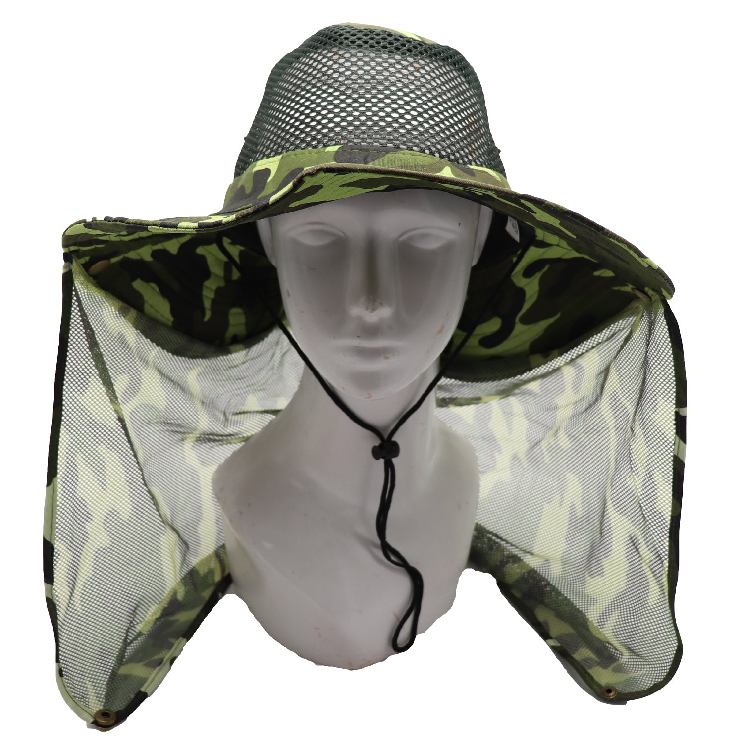 Bucket Flap Boonie Slouch Hat Wide Brim Mesh Crown Neck UV Protect Breathable, Forest Camo Main image