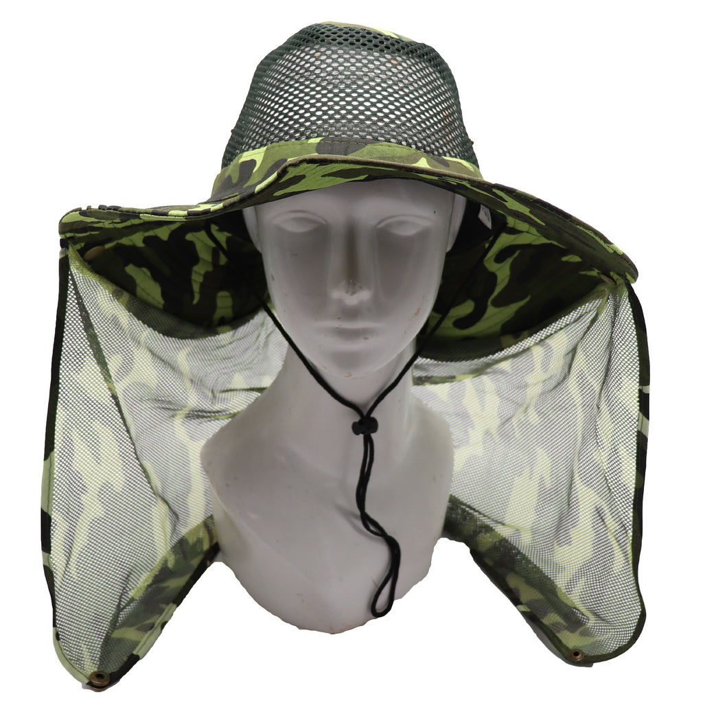 Bucket Flap Boonie Slouch Hat Wide Brim Mesh Crown Neck UV Protect Breathable, Forest Camo