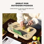 2IN1 Portable Folding Picnic Basket Tour Storage Baskets Outdoor Basket With Lid