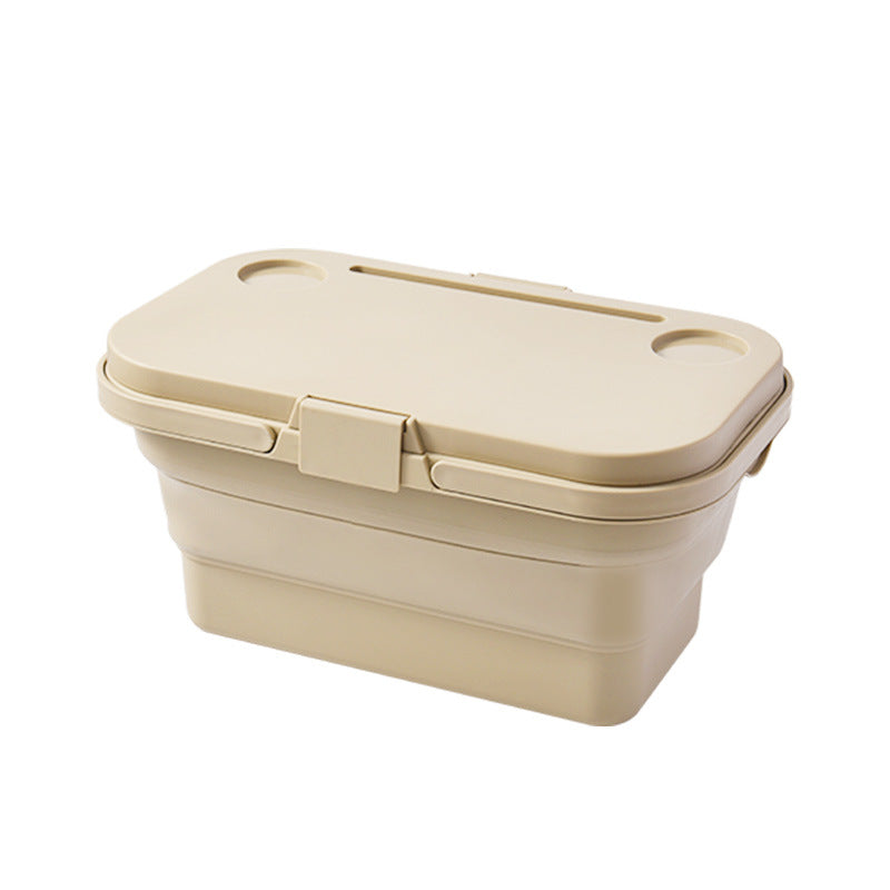2IN1 Portable Folding Picnic Basket Tour Storage Baskets Outdoor Basket With Lid Main image