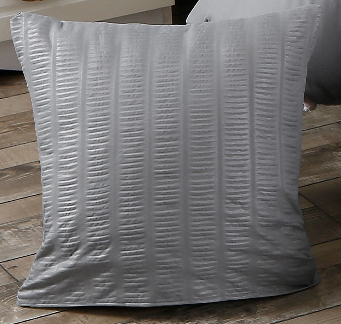 1000TC Premium Ultra Soft Seersucker Cushion Covers - 2 Pack - Grey Secondary image
