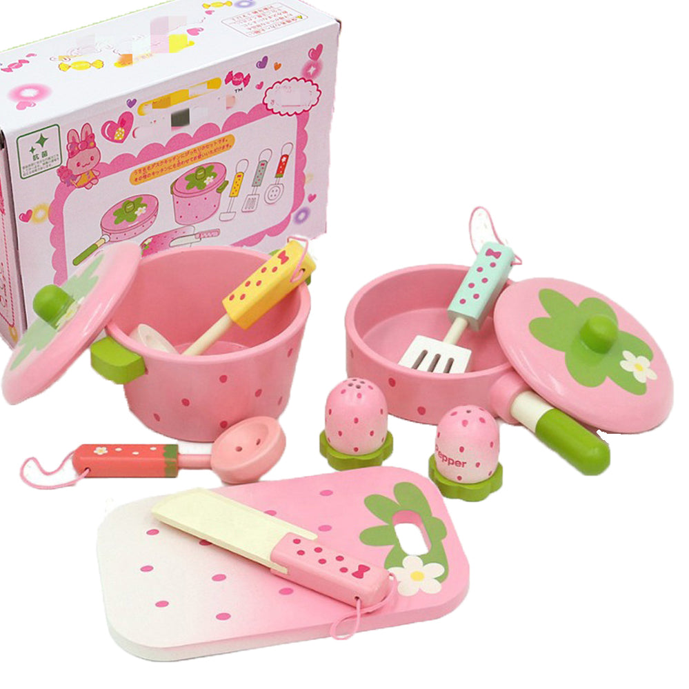 11 Pieces Kids Wooden Kitchen Play Set Main image