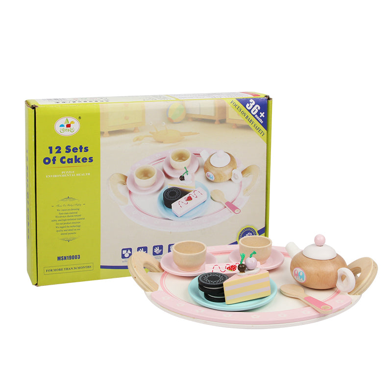 Kids Wooden Kitchen Tea Set Pretend Play Main image