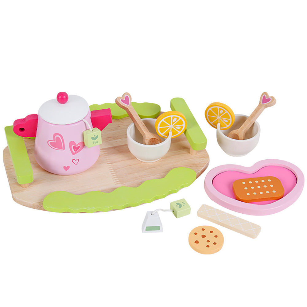 Kids Wooden Kitchen Tea Set Pretend Play Main image