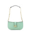 Michael Kors Women's Car Small Sea Green Leather Pouchette Shoulder Crossbody Purse - One Size