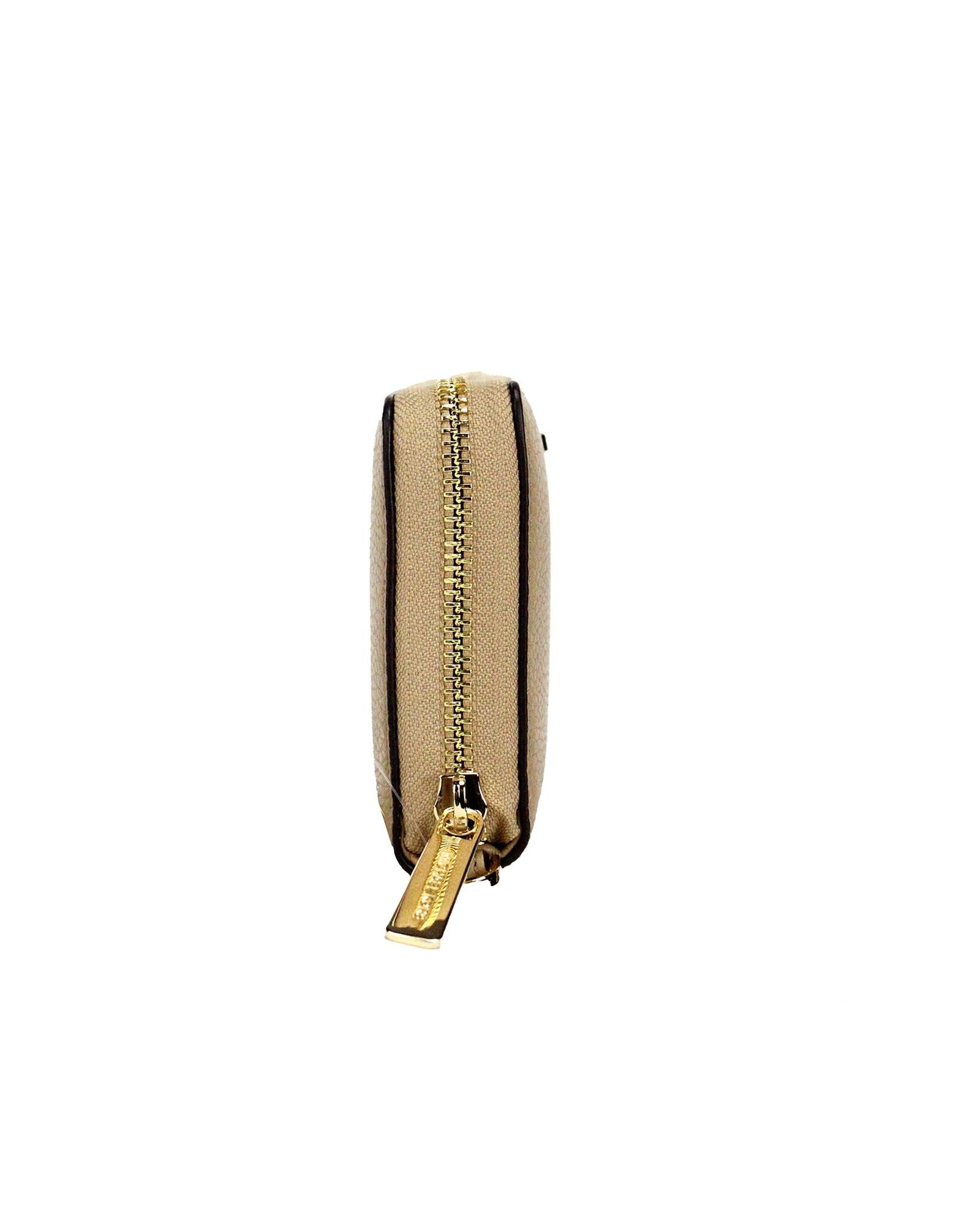 Michael Kors Women's Jet Set Travel Large Camel Leather Continental Wristlet Wallet - One Size Secondary image