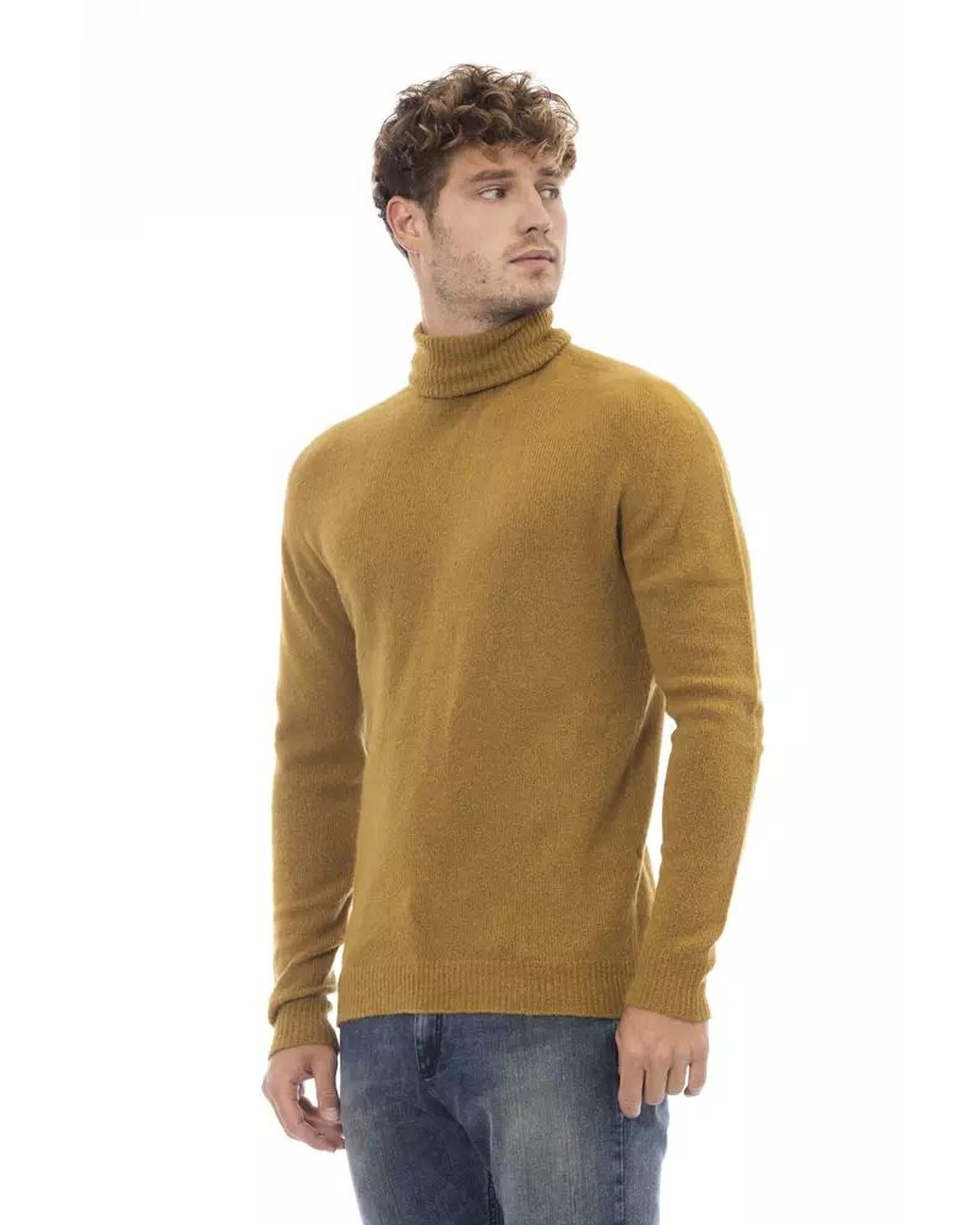 Alpha Studio Men's Brown Alpaca Leather Sweater - 50 IT Secondary image
