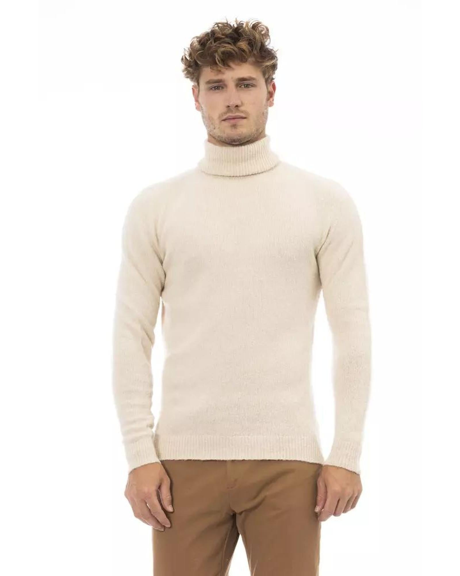 Alpha Studio Men's Beige Alpaca Leather Sweater - 52 IT Main image