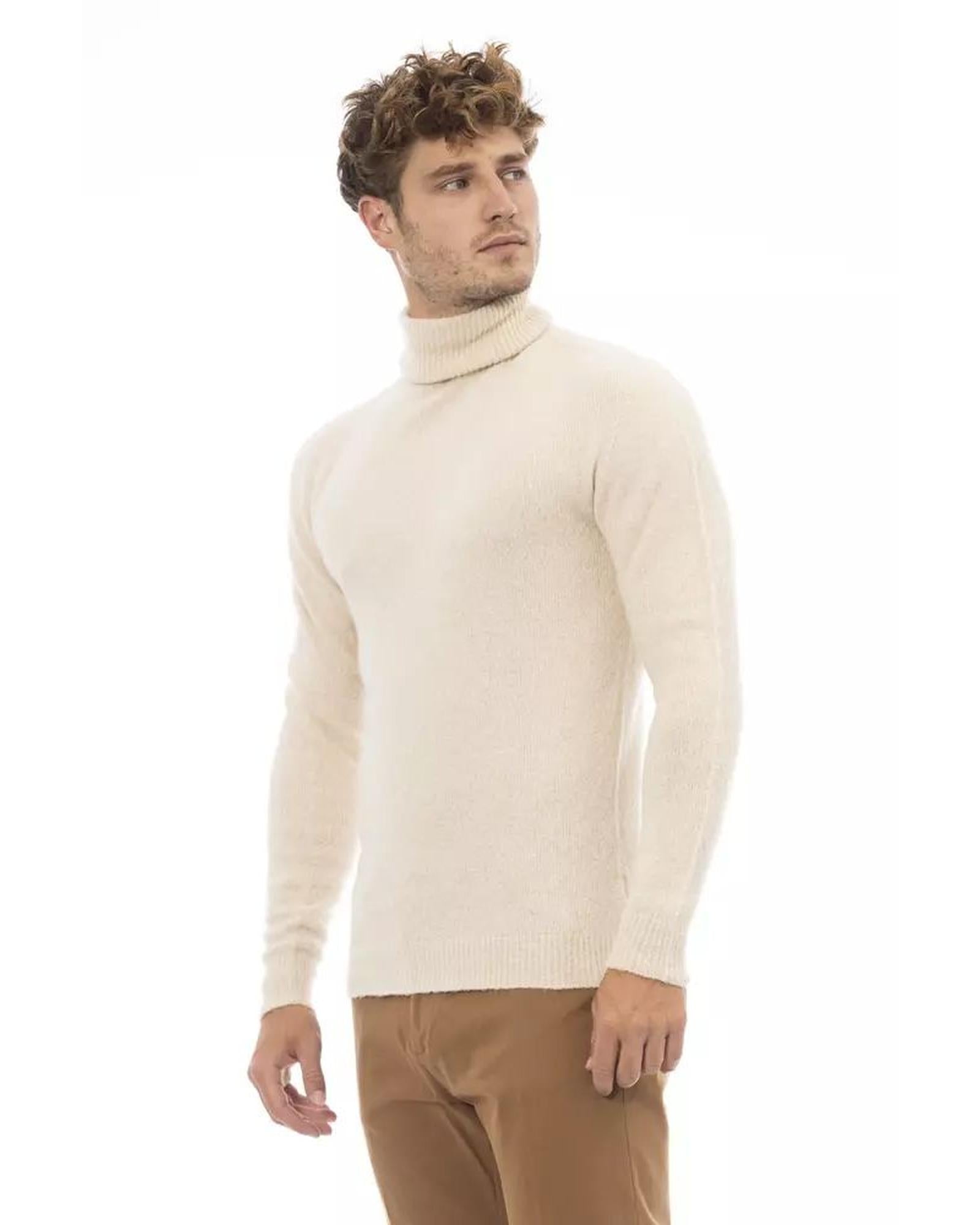 Alpha Studio Men's Beige Alpaca Leather Sweater - 52 IT Secondary image