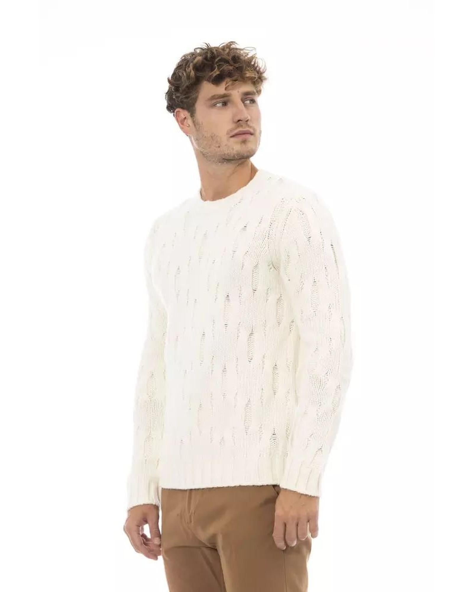 Alpha Studio Men's Beige Wool Sweater - 50 IT Secondary image