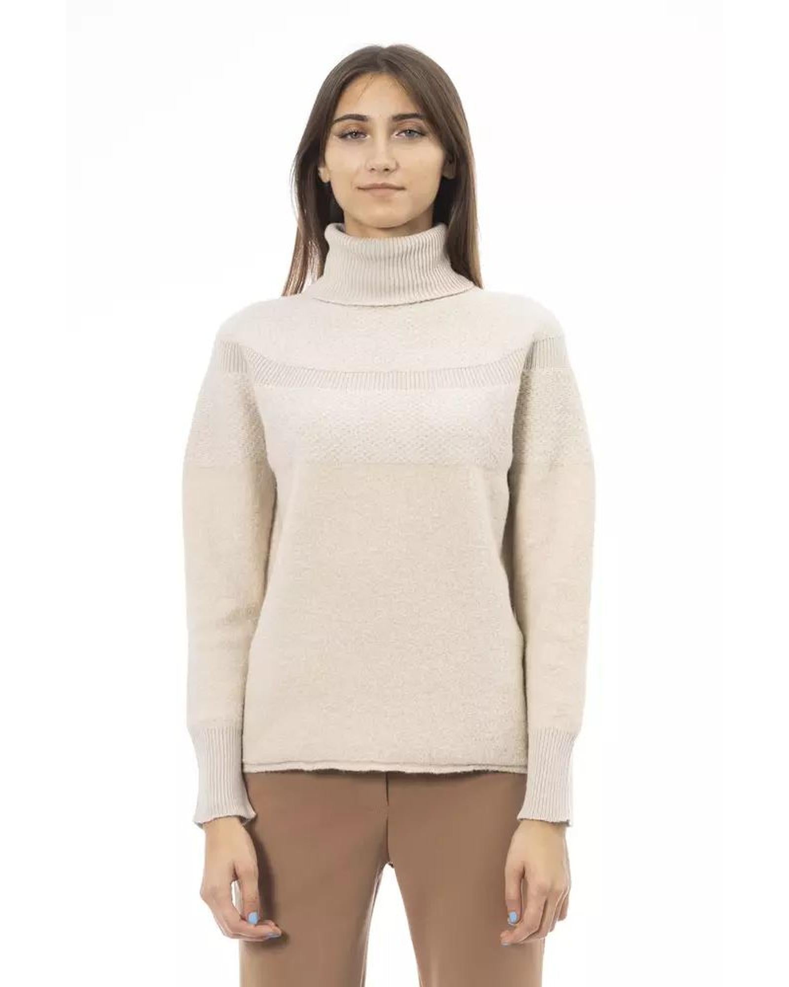 Alpha Studio Women's Beige Wool Sweater - 44 IT Main image