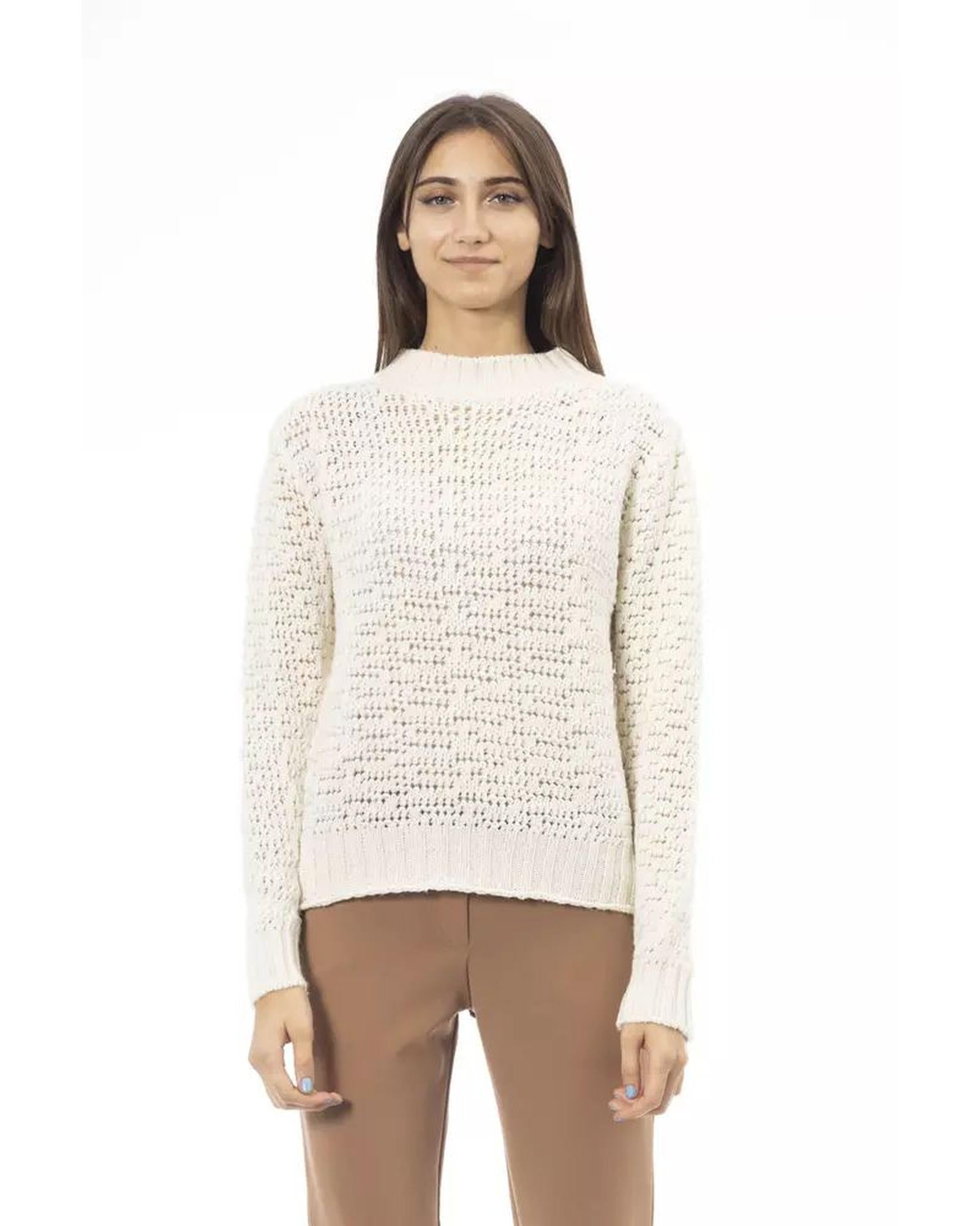 Alpha Studio Women's White Wool Sweater - 42 IT Main image