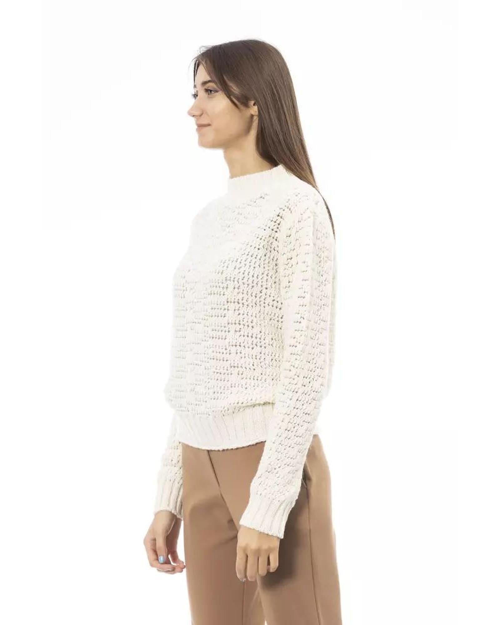 Alpha Studio Women's White Wool Sweater - 42 IT Secondary image