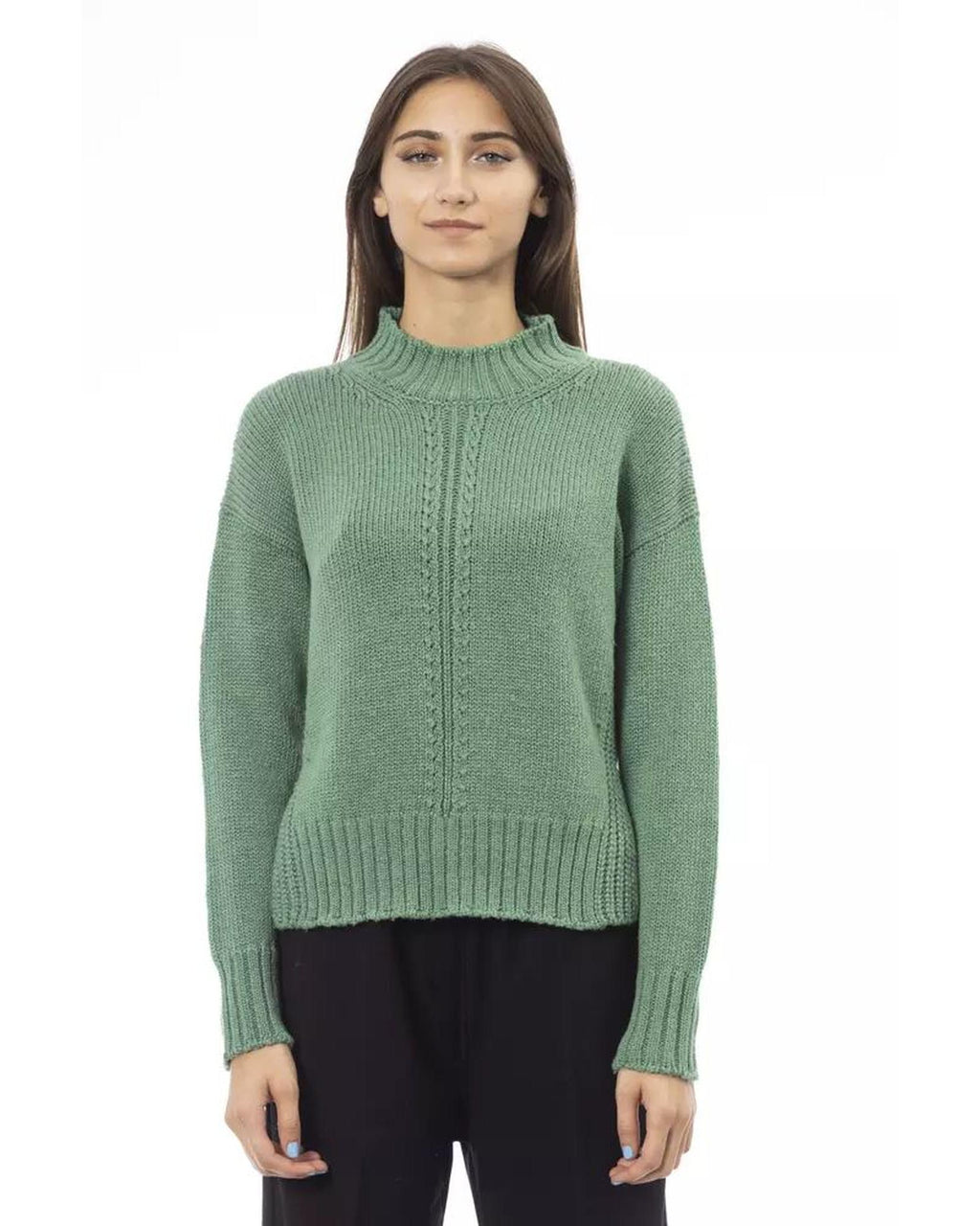 Alpha Studio Women's Green Wool Sweater - 42 IT