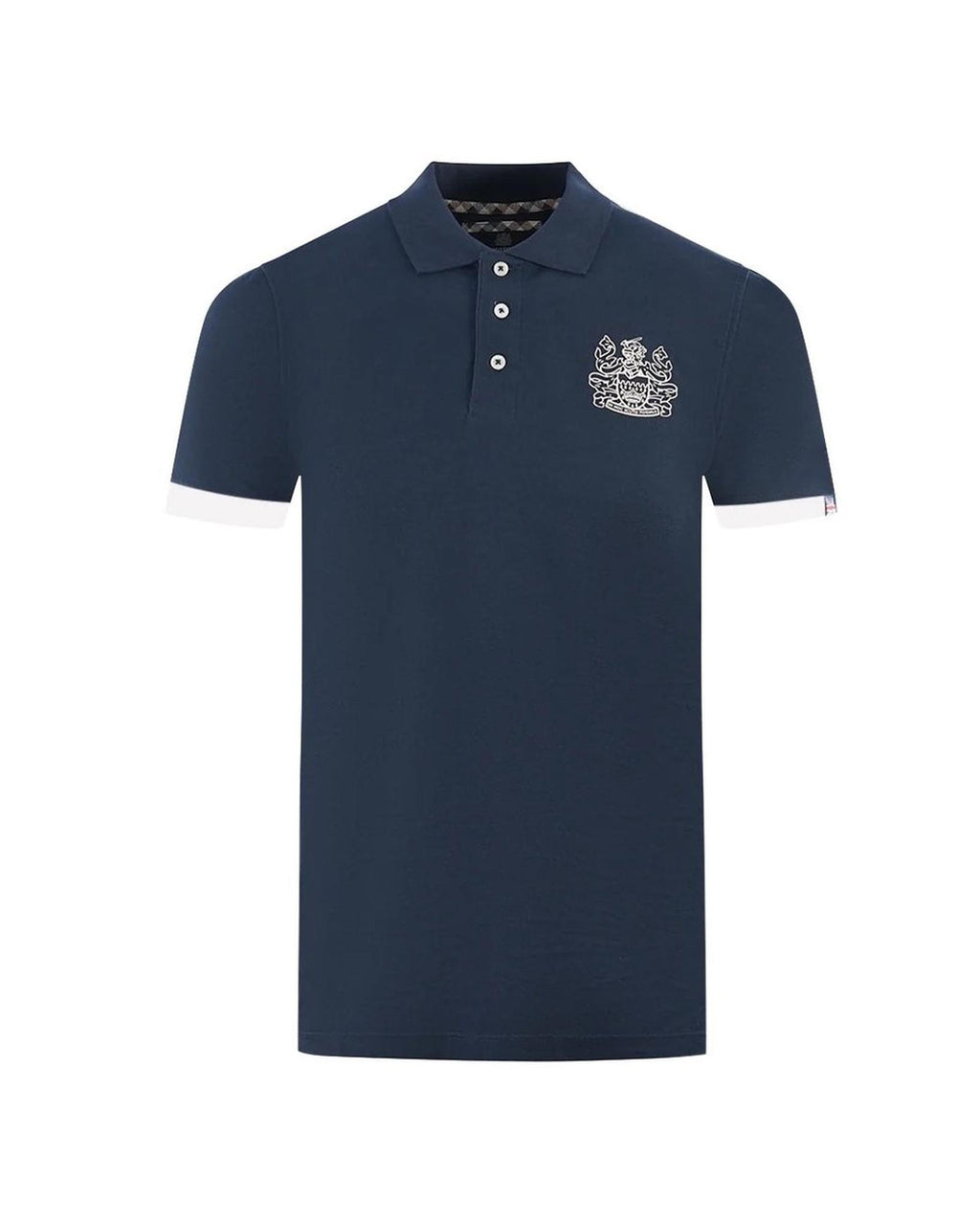 Aquascutum Men's Blue Cotton Polo Shirt - XL
