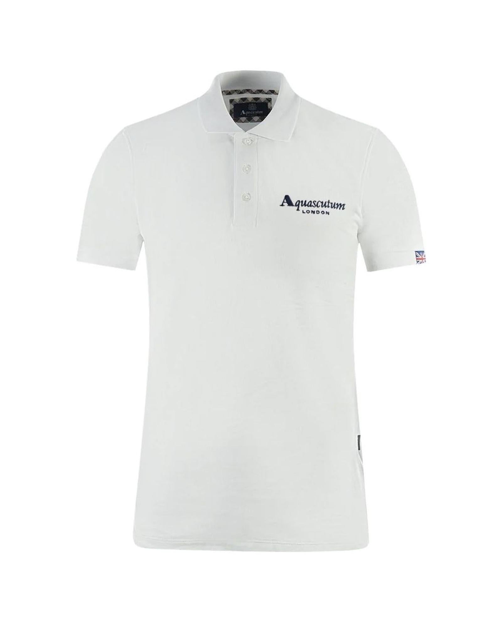 Aquascutum Men's White Cotton Polo Shirt - M Main image