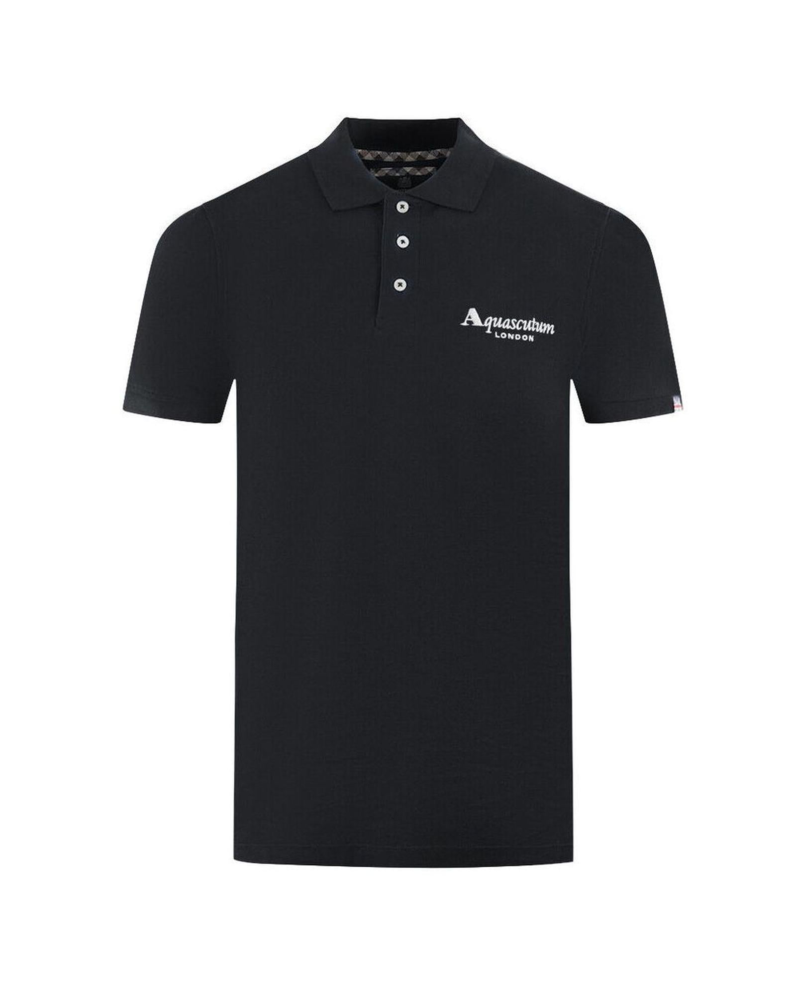 Aquascutum Men's Black Cotton Polo Shirt - S Main image
