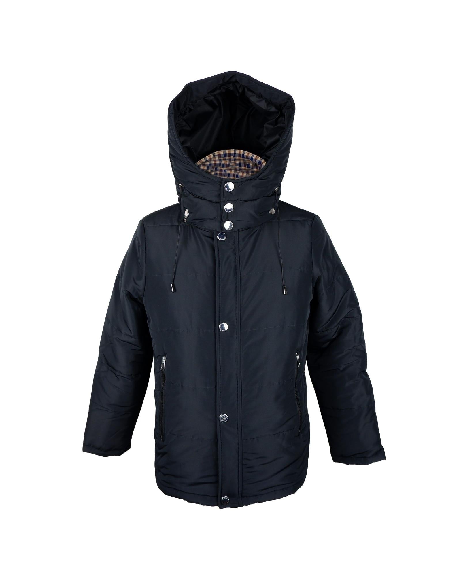 Black Aquascutum Jacket with Removable Hood and Tartan Lining 50 IT Men Main image