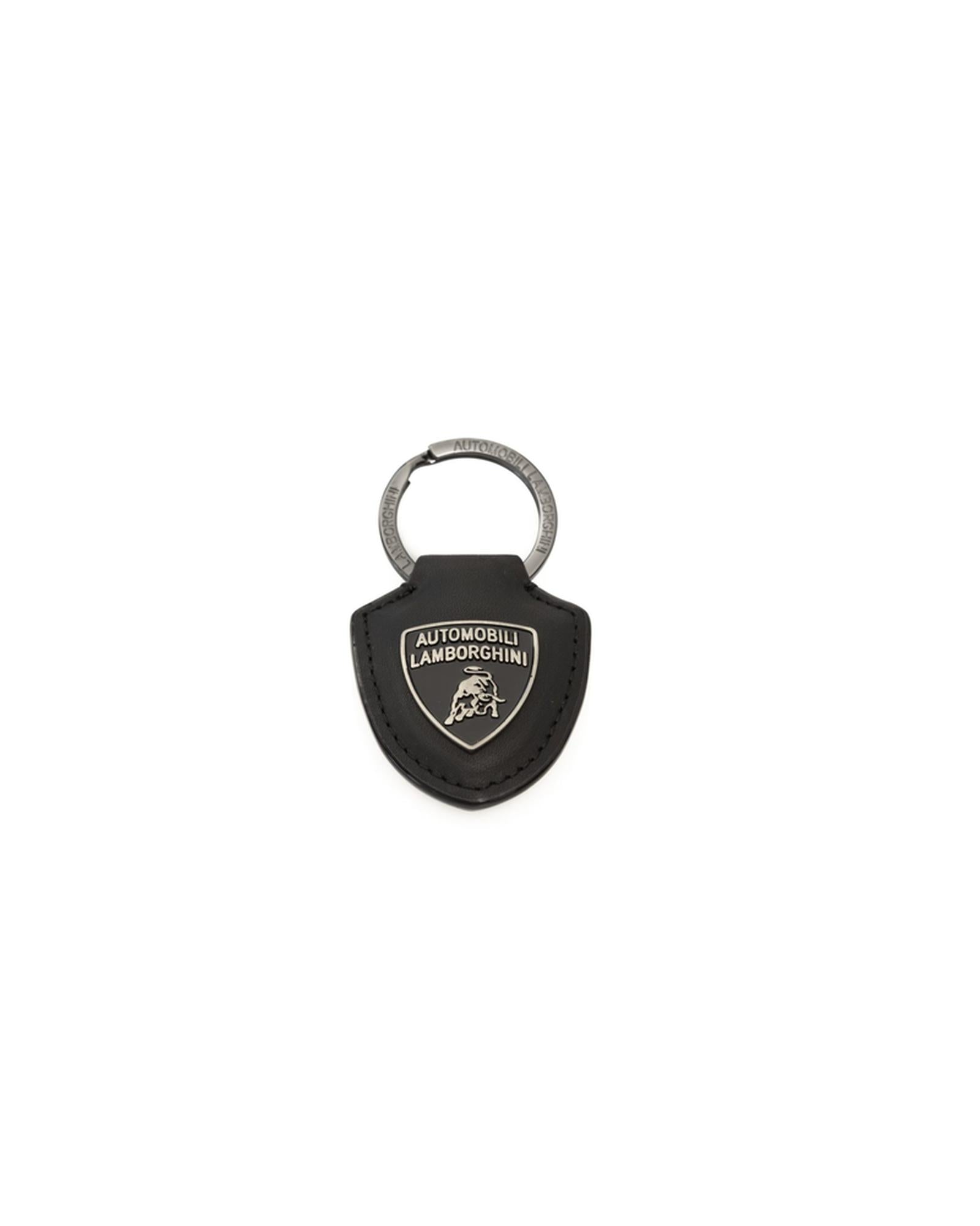 Black Lacquered Shield Logo Keyring One Size Men Main image