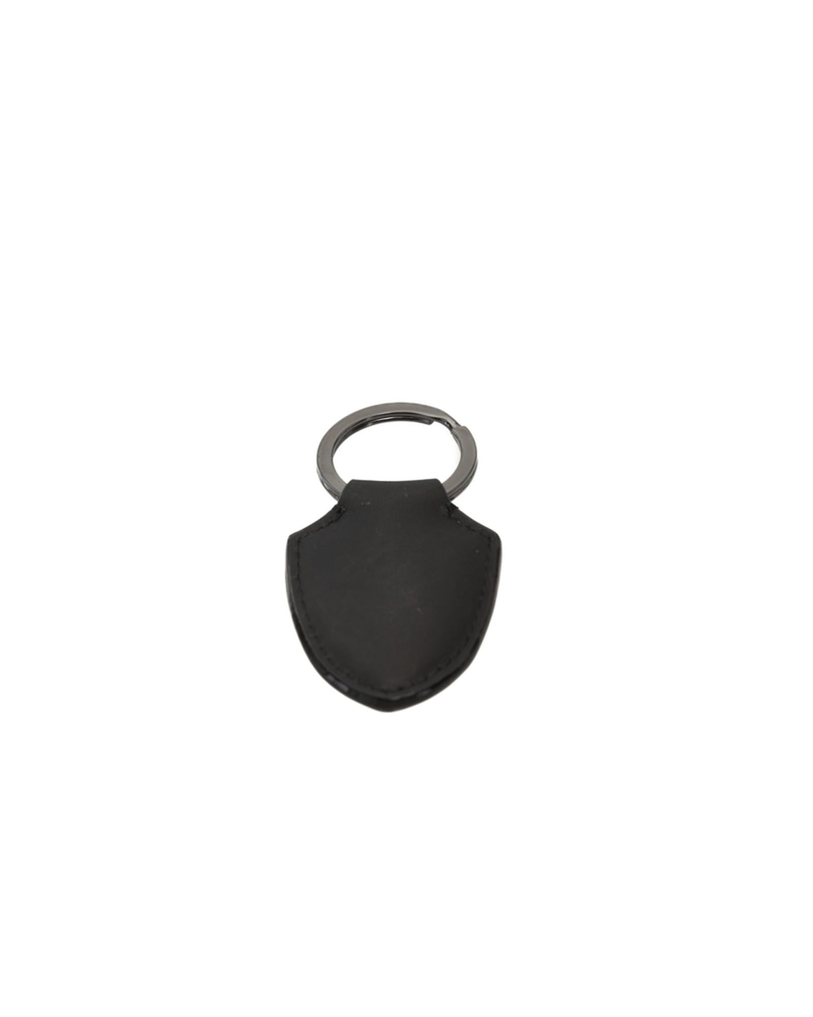 Black Lacquered Shield Logo Keyring One Size Men Secondary image