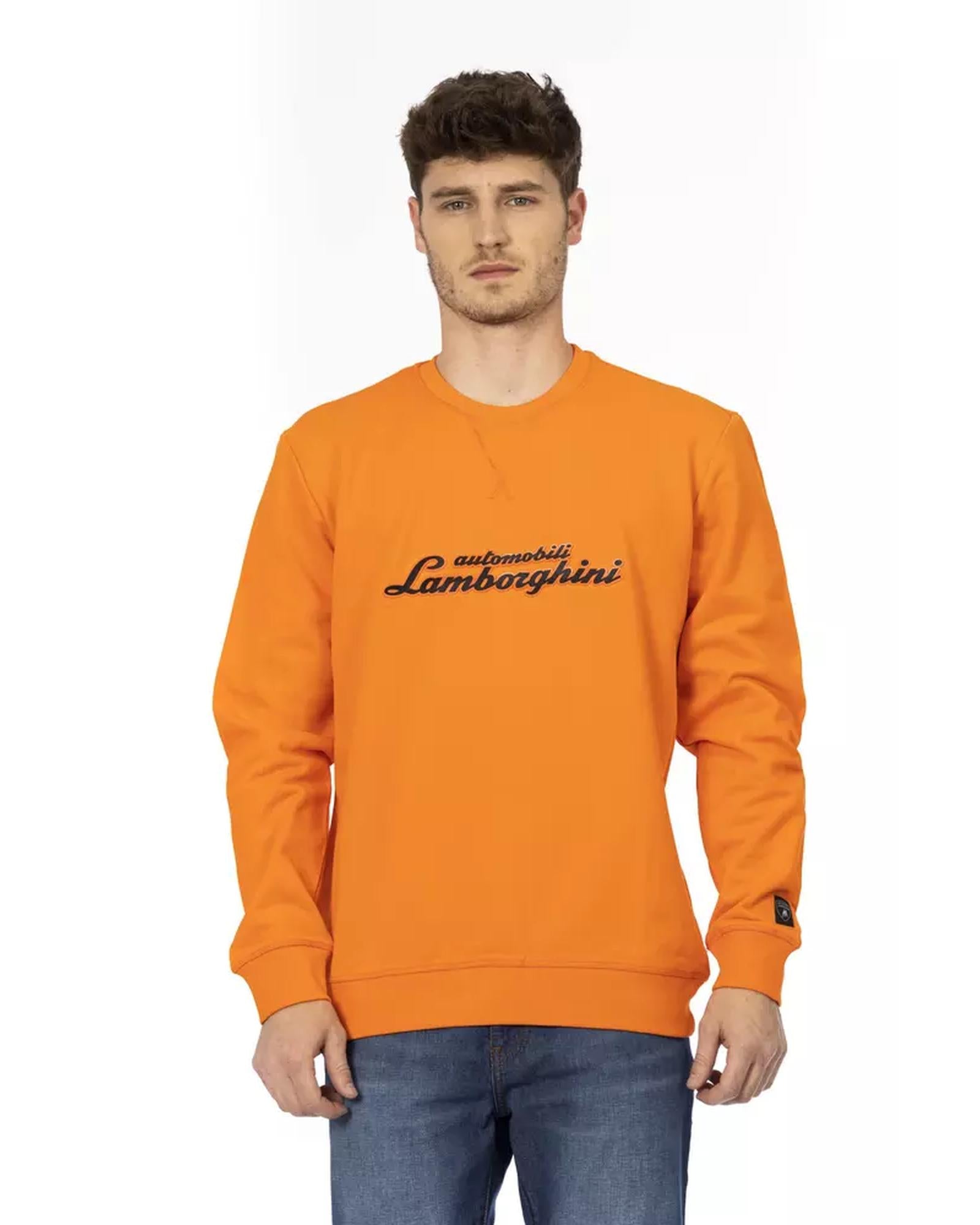 Front Print Crewneck Sweatshirt with Logo Sleeve Insert L Men Main image
