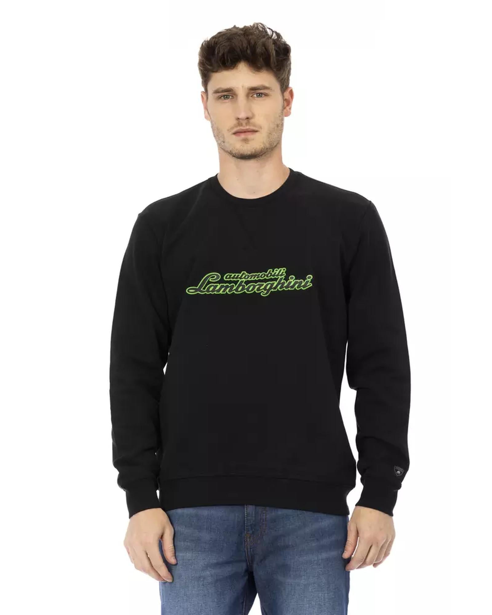 Front Print Crewneck Sweatshirt with Logo Insert on Sleeve M Men Main image