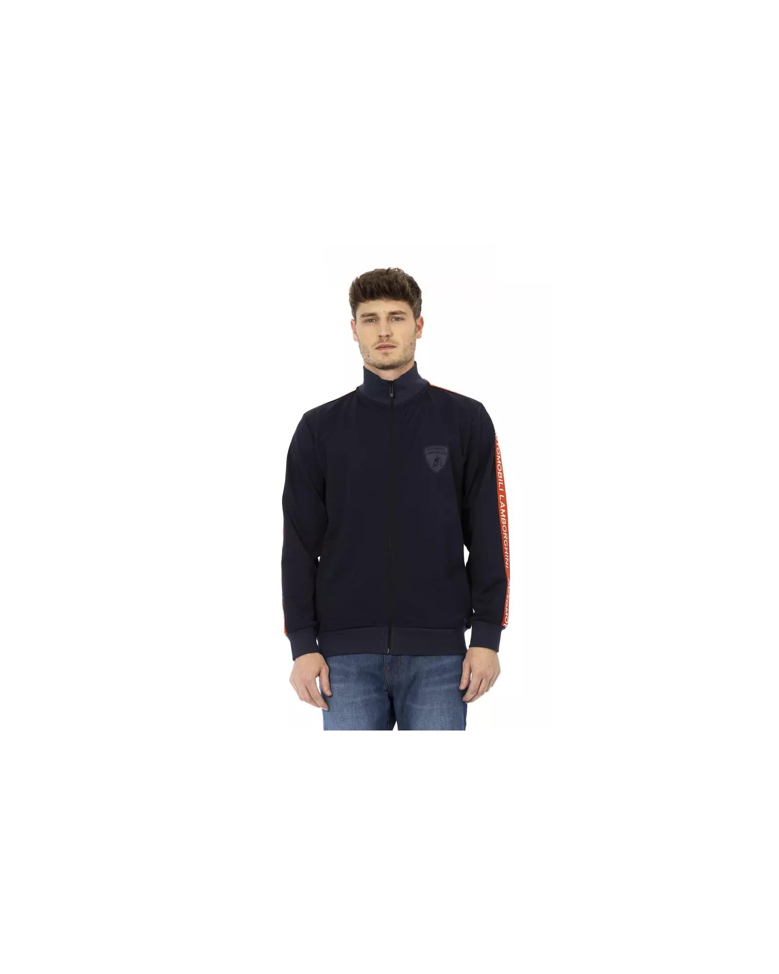 Zip-up Sweatshirt with Side Pockets and Printed Shield Logo M Men Main image