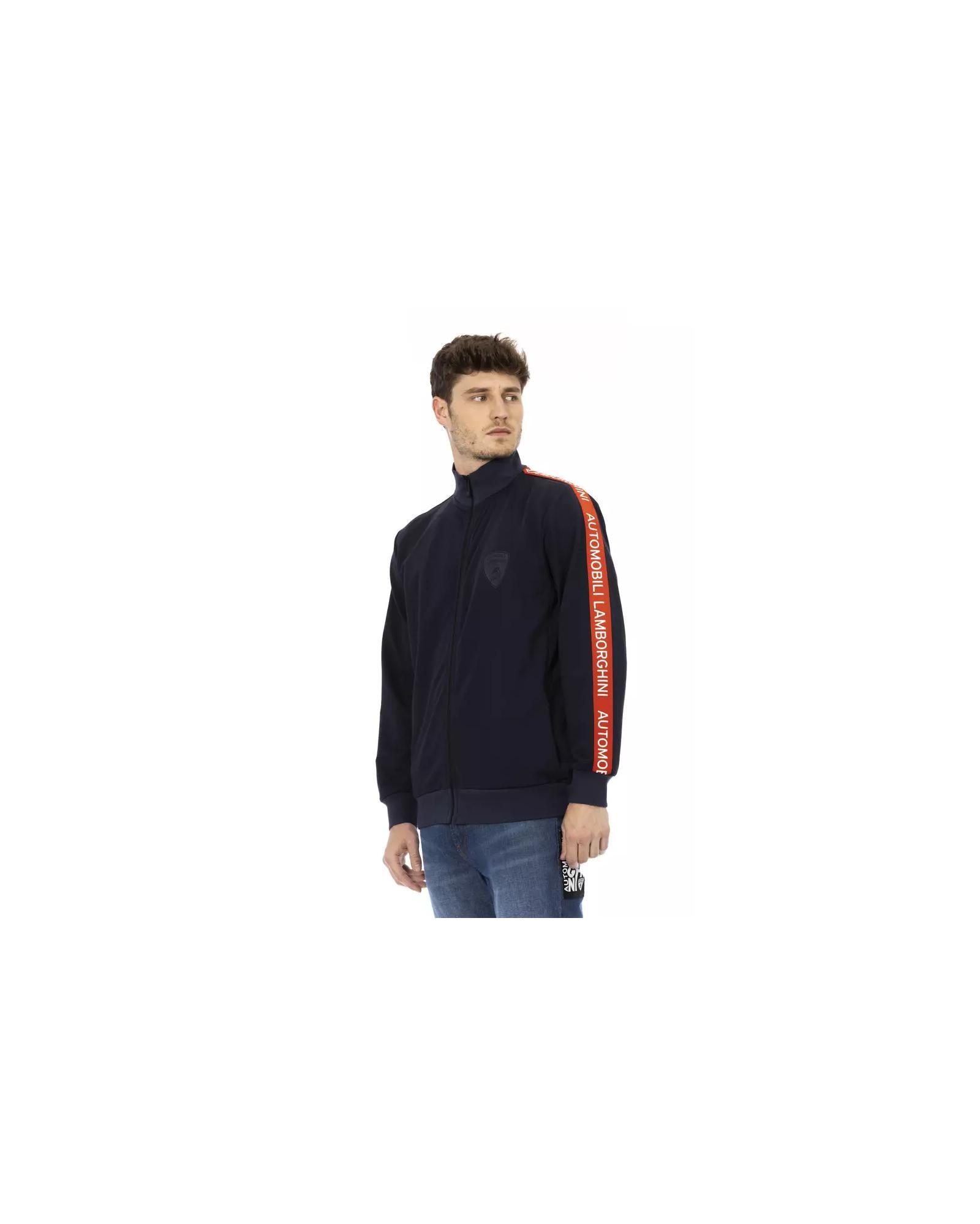 Zip-up Sweatshirt with Side Pockets and Printed Shield Logo M Men Secondary image