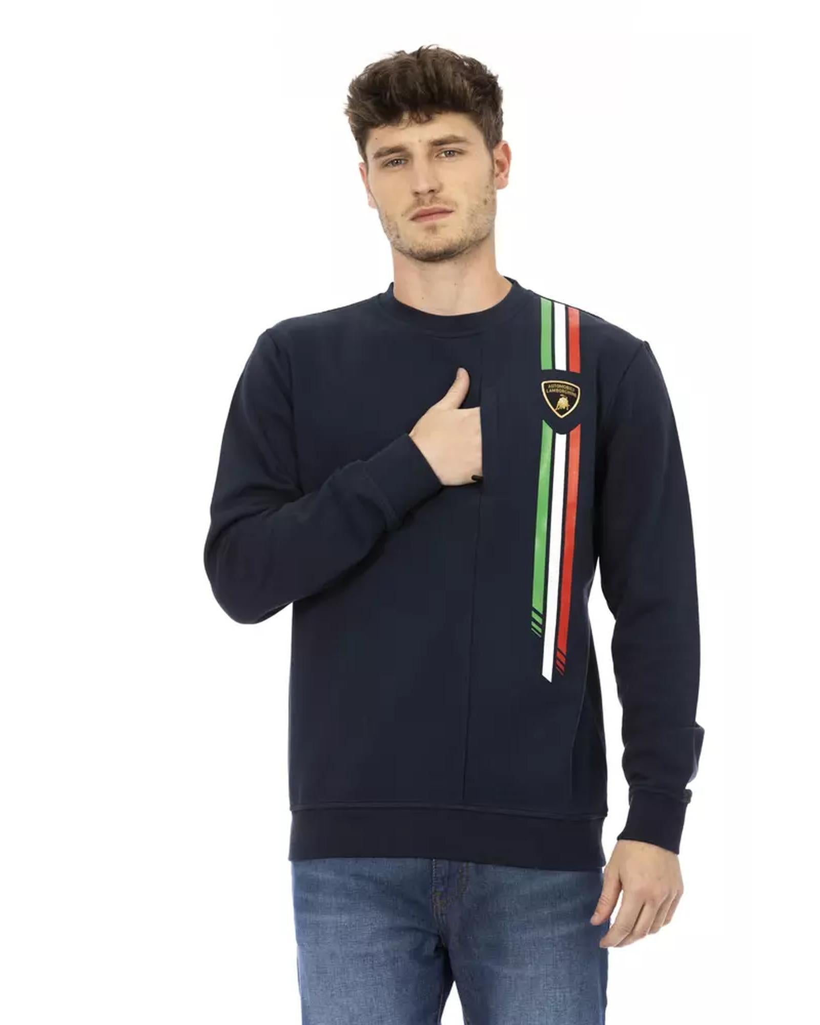 Shield Logo Crewneck Sweatshirt with Tricolor Print L Men Main image