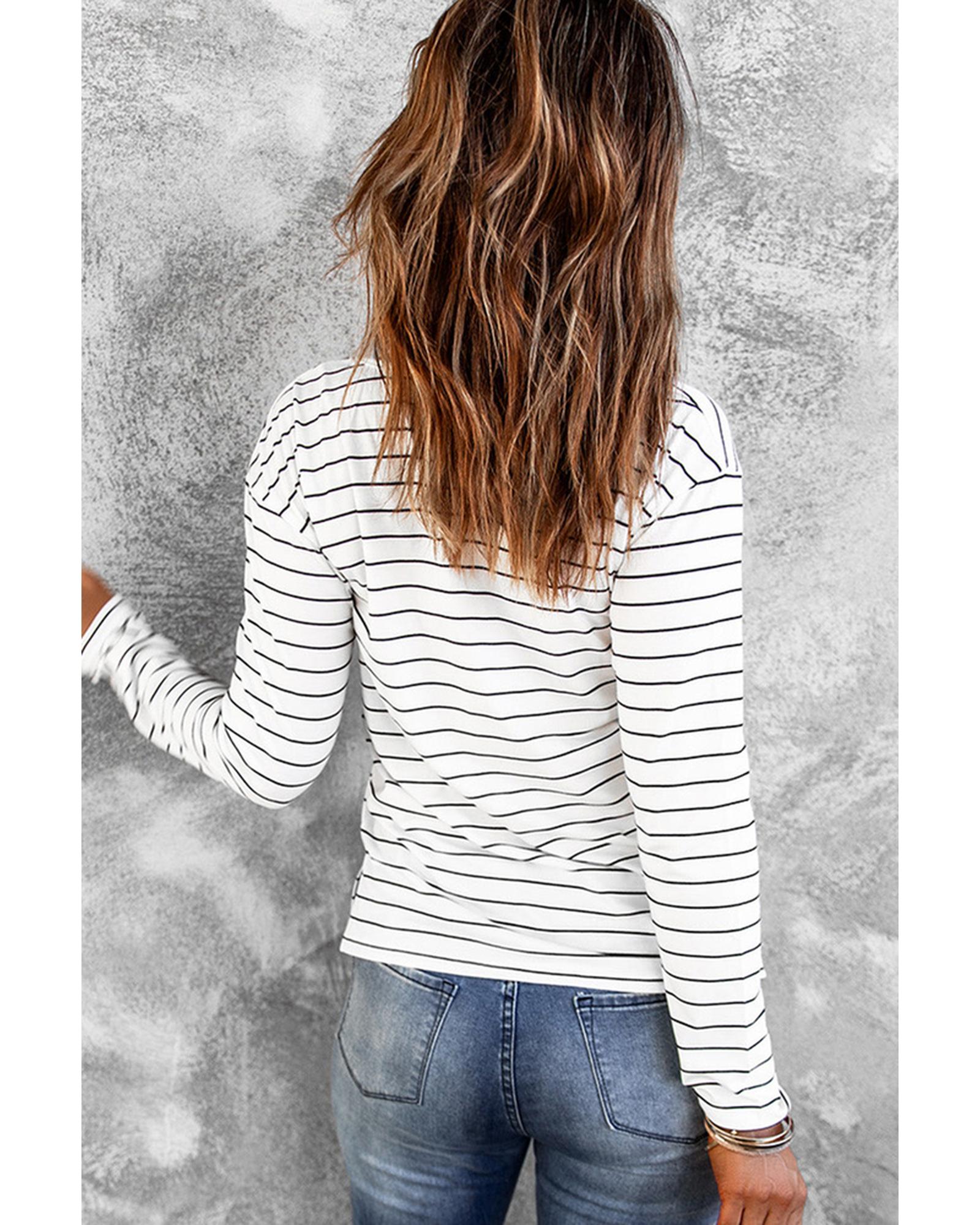 Azura Exchange V Neck Long Sleeve Top - S Secondary image