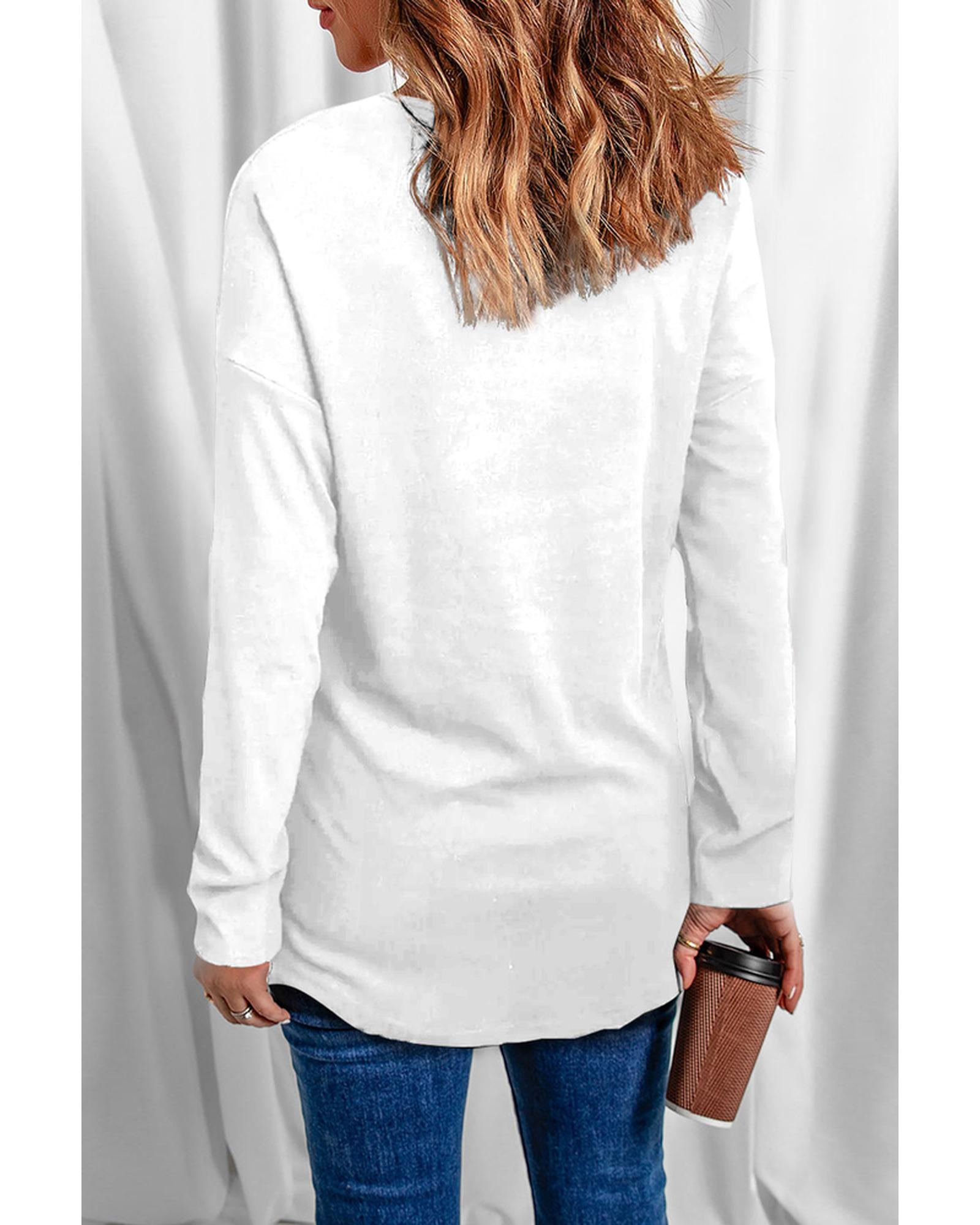 Azura Exchange V Neck Long Sleeve Knit Top - S Secondary image