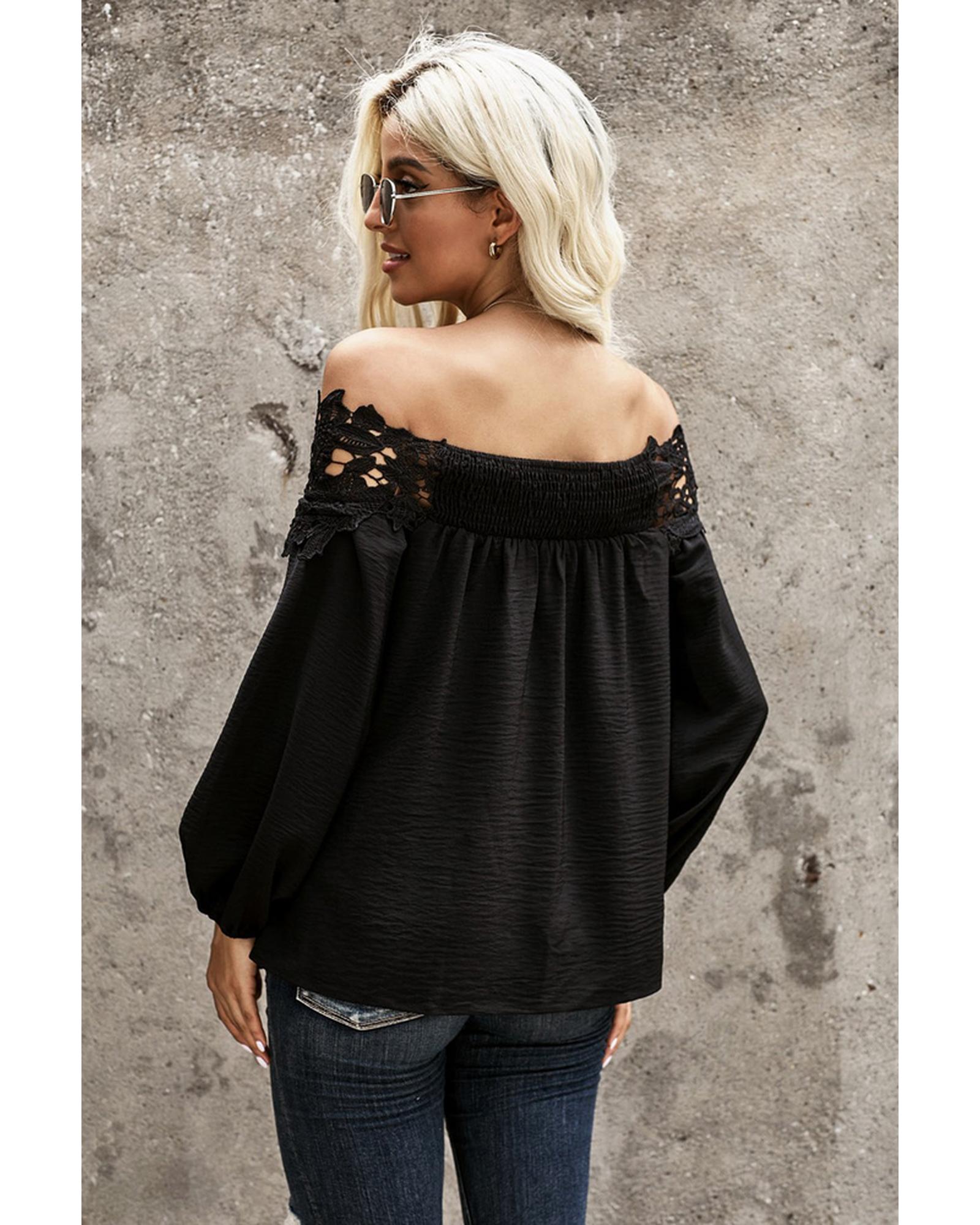 Azura Exchange Lace Off The Shoulder Top - M Secondary image