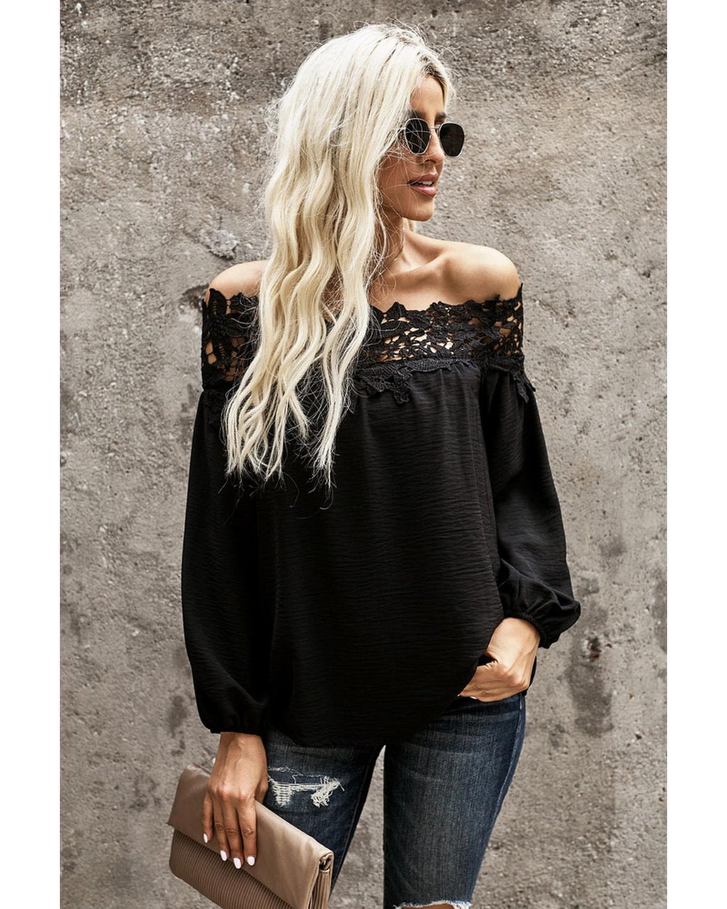 Azura Exchange Lace Off The Shoulder Top - XL