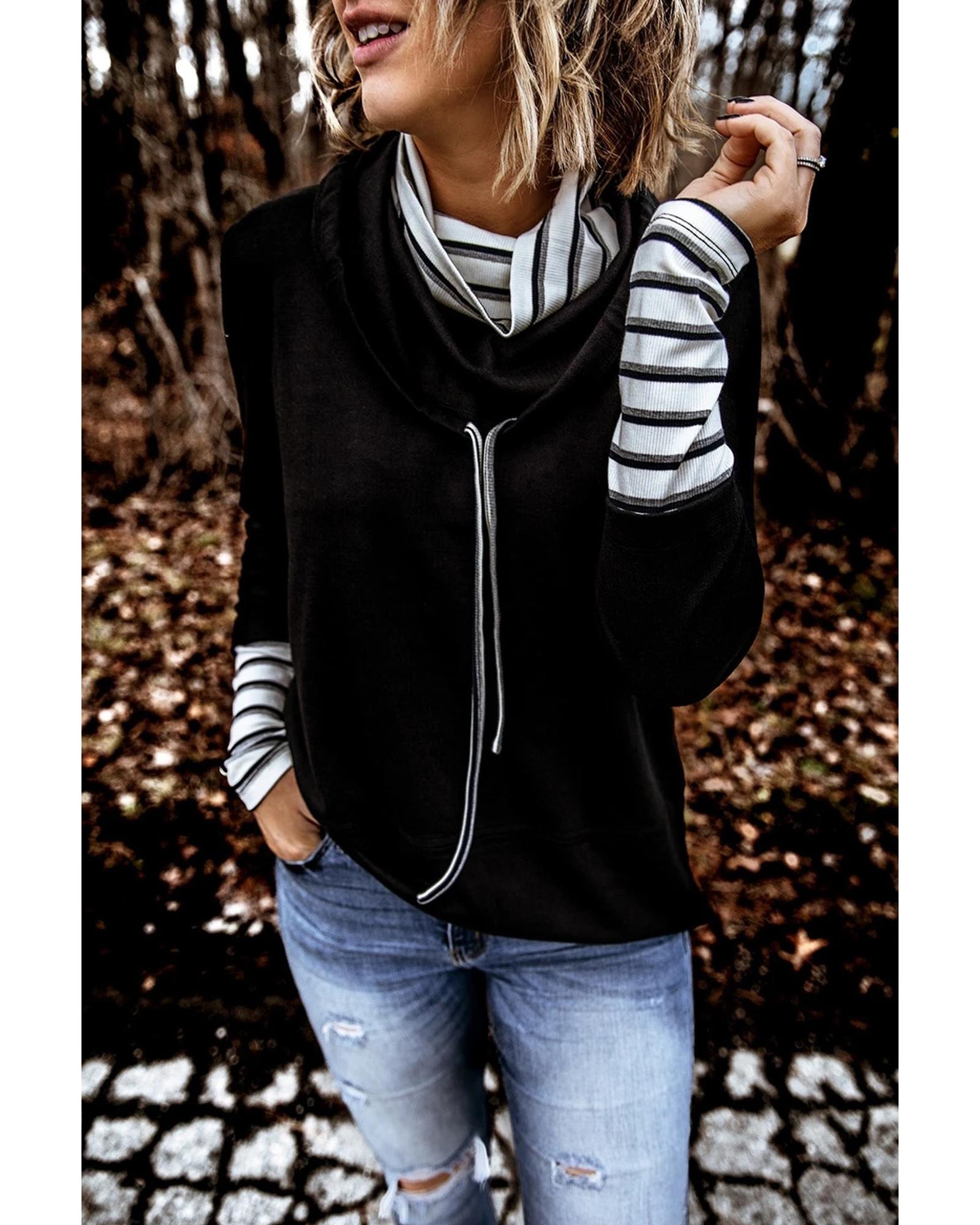 Azura Exchange High Neck Striped Sweatshirt - S Main image