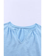 Azura Exchange Solid V Neck Butterfly Sleeve Tee - S