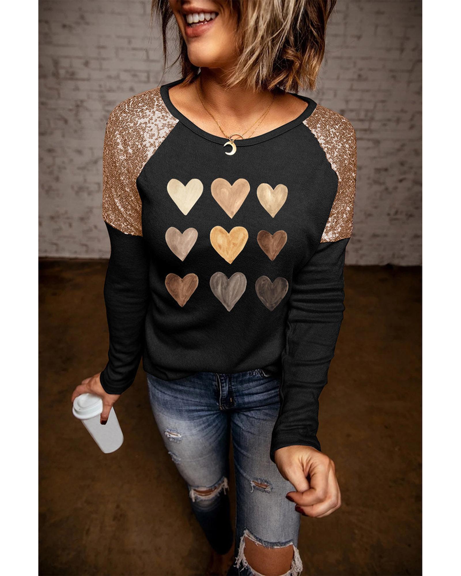 Azura Exchange Sequin Patchwork Long Sleeve Top - XL Main image