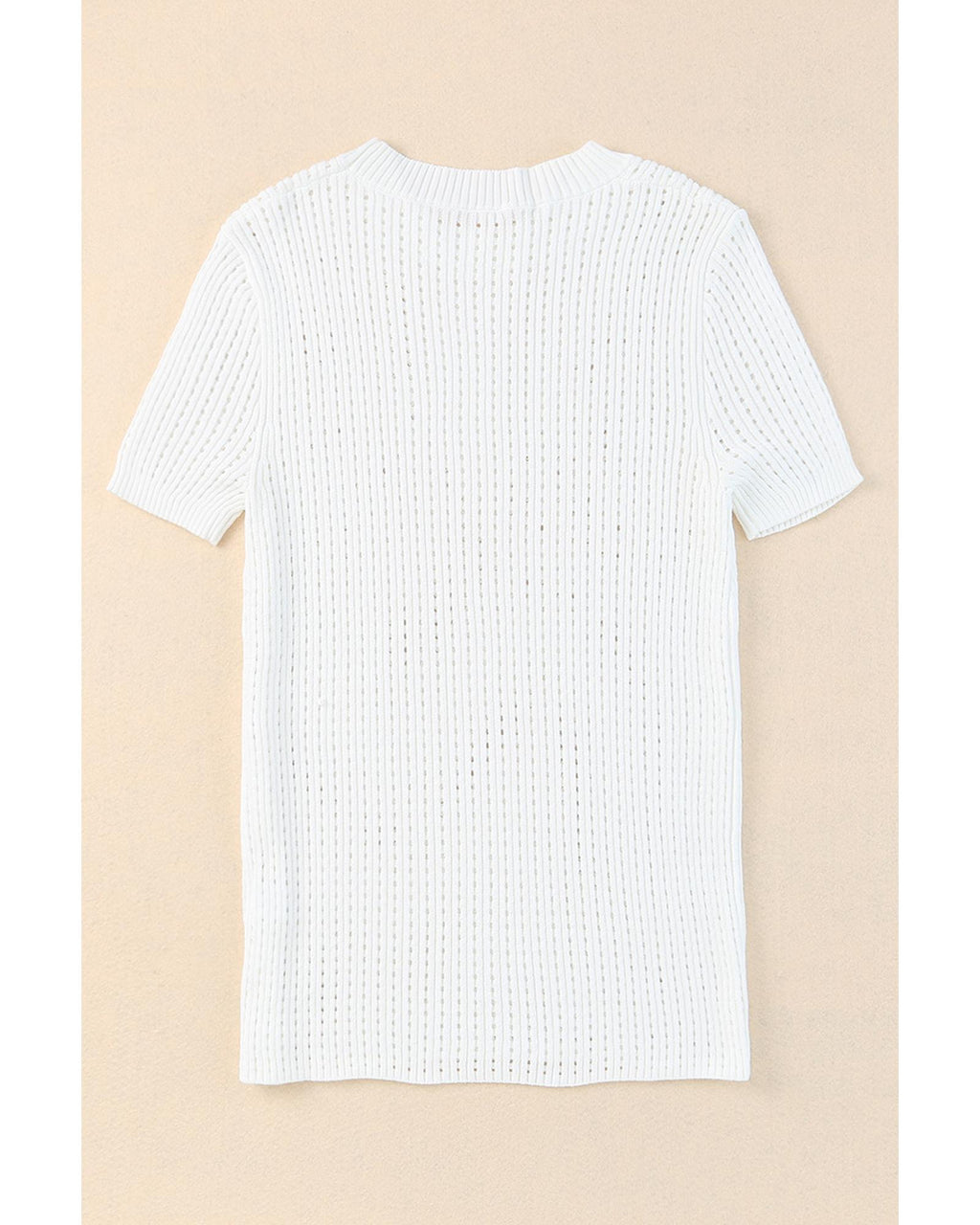 Azura Exchange Knitted Hollow-out Short Sleeve T Shirt - XL