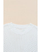 Azura Exchange Knitted Hollow-out Short Sleeve T Shirt - XL