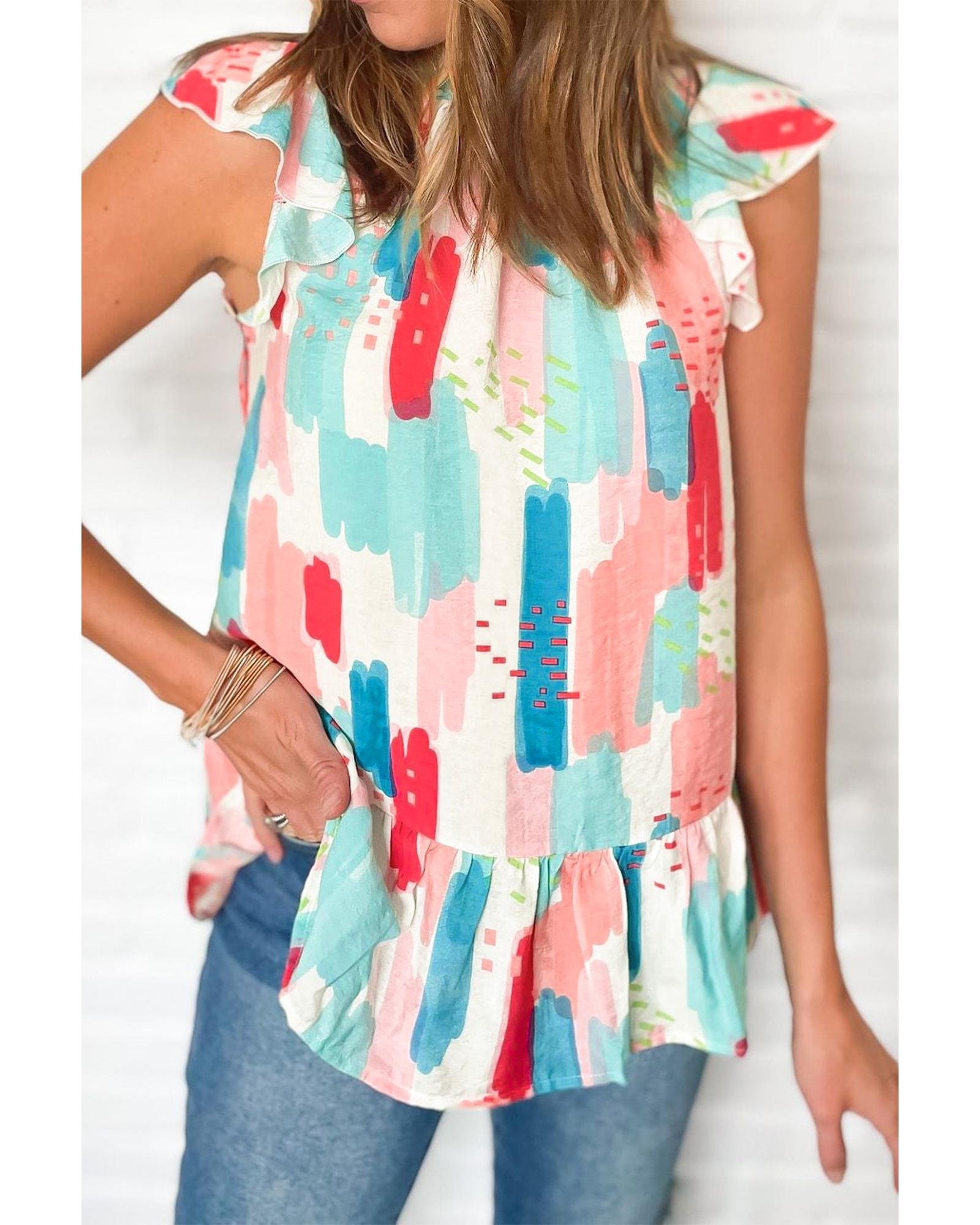 Azura Exchange Ruffled Mock Neck Top - S Main image
