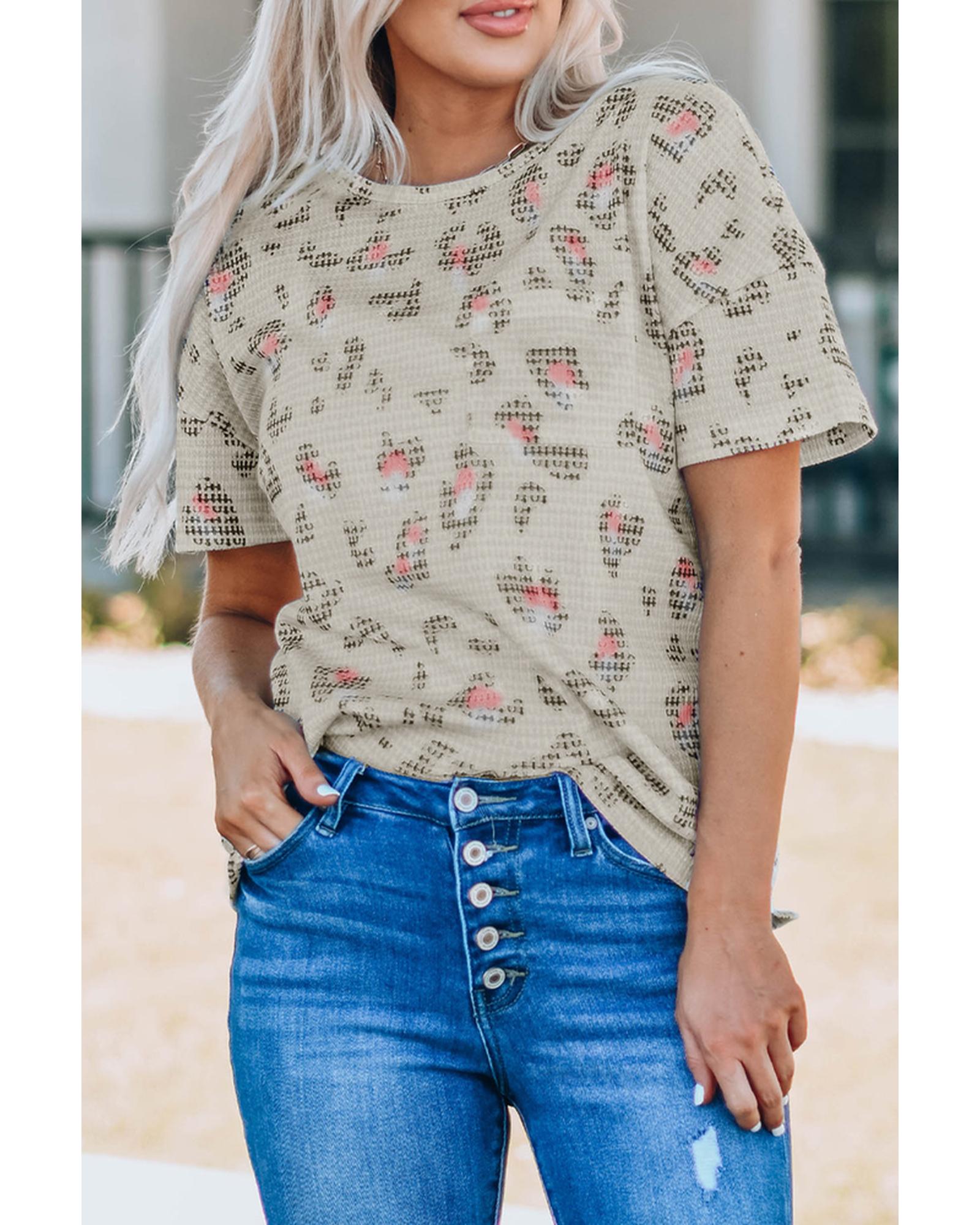 Azura Exchange Waffle Knit Short Sleeve Top - M Main image