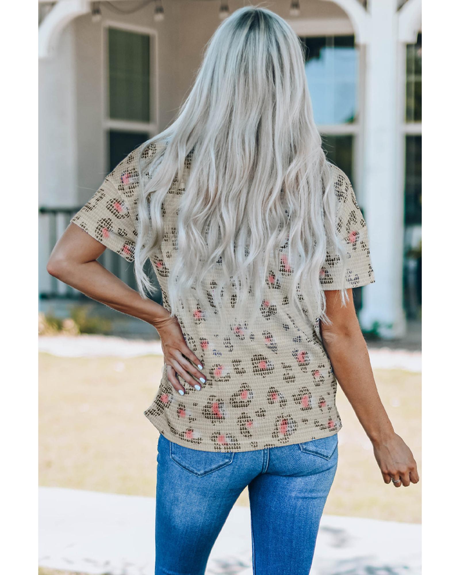 Azura Exchange Waffle Knit Short Sleeve Top - XL Secondary image