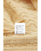 Azura Exchange Puffy Sleeve Khaki Textured Knit Top - XL